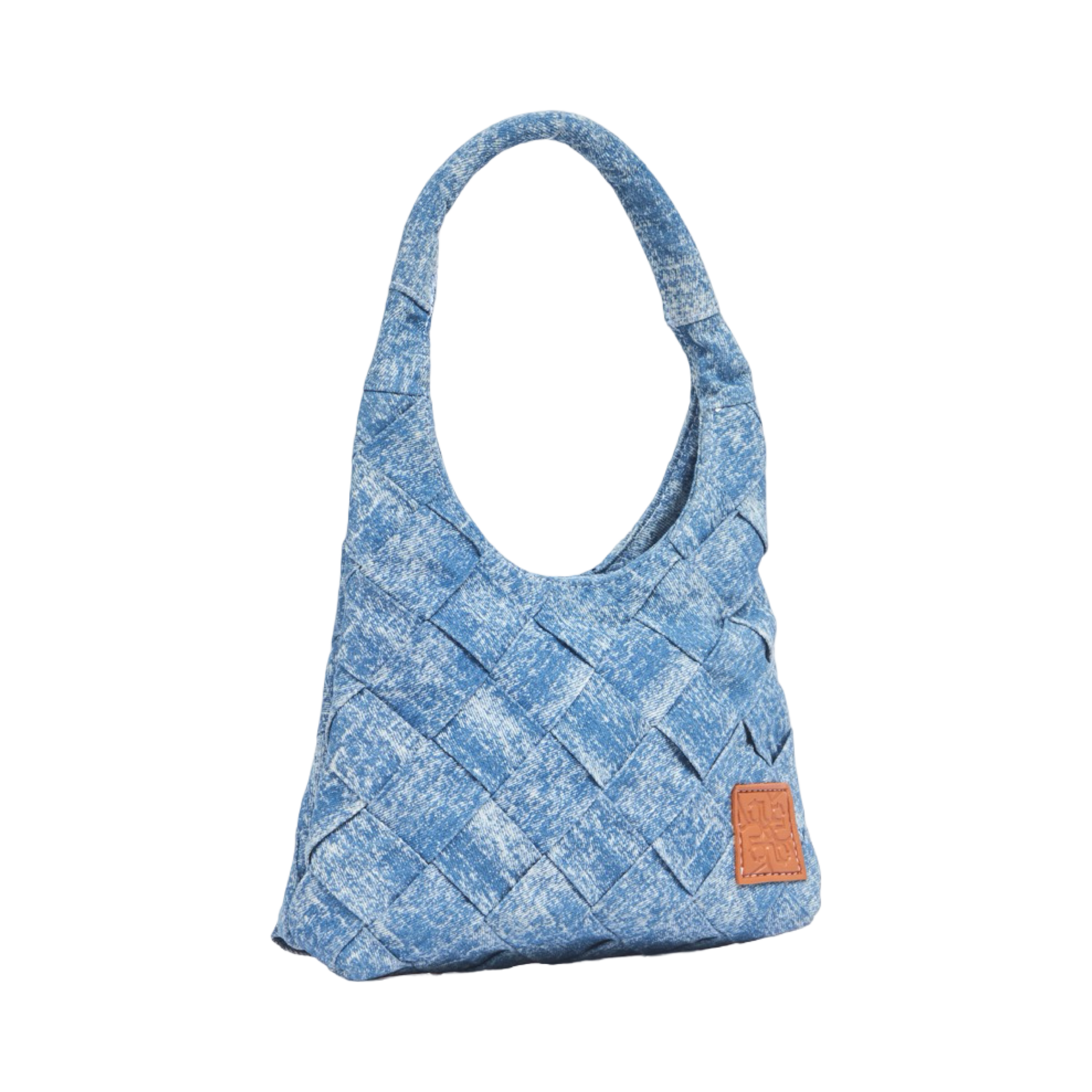 Midnight Weave – Woven Denim Hobo Bag – Stonewashed