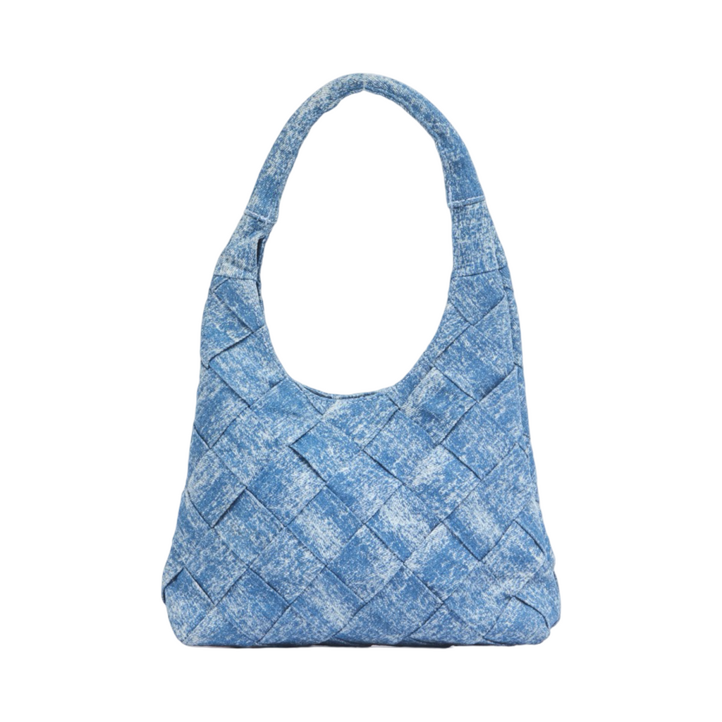 Midnight Weave – Woven Denim Hobo Bag – Stonewashed