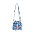 Midnight Weave – Frayed Denim Bucket Bag – Indigo
