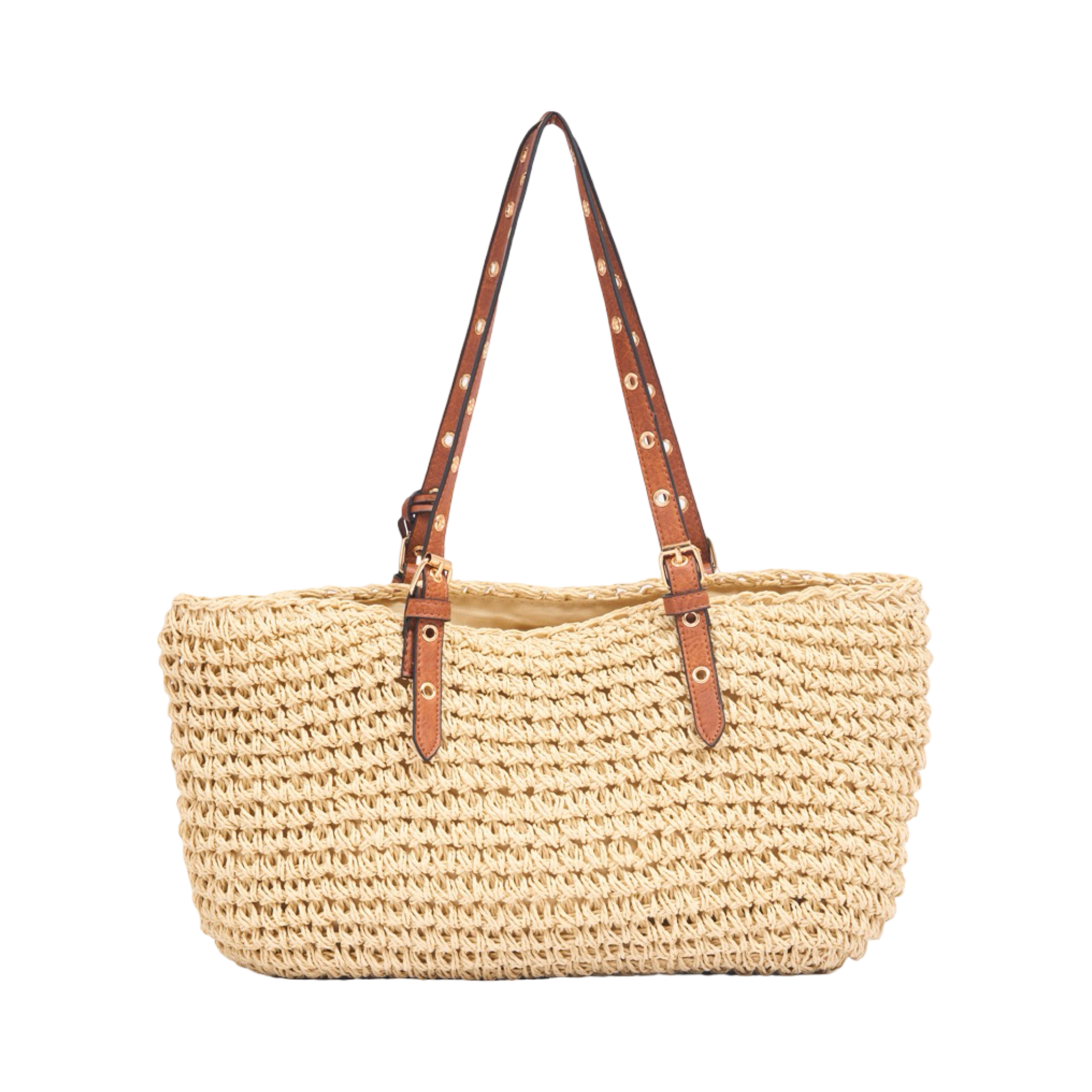 Everyday Earth – Straw Tote Bag with Tassel – Beige