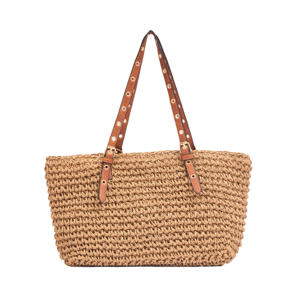 Everyday Earth – Straw Tote Bag with Tassel – Brown