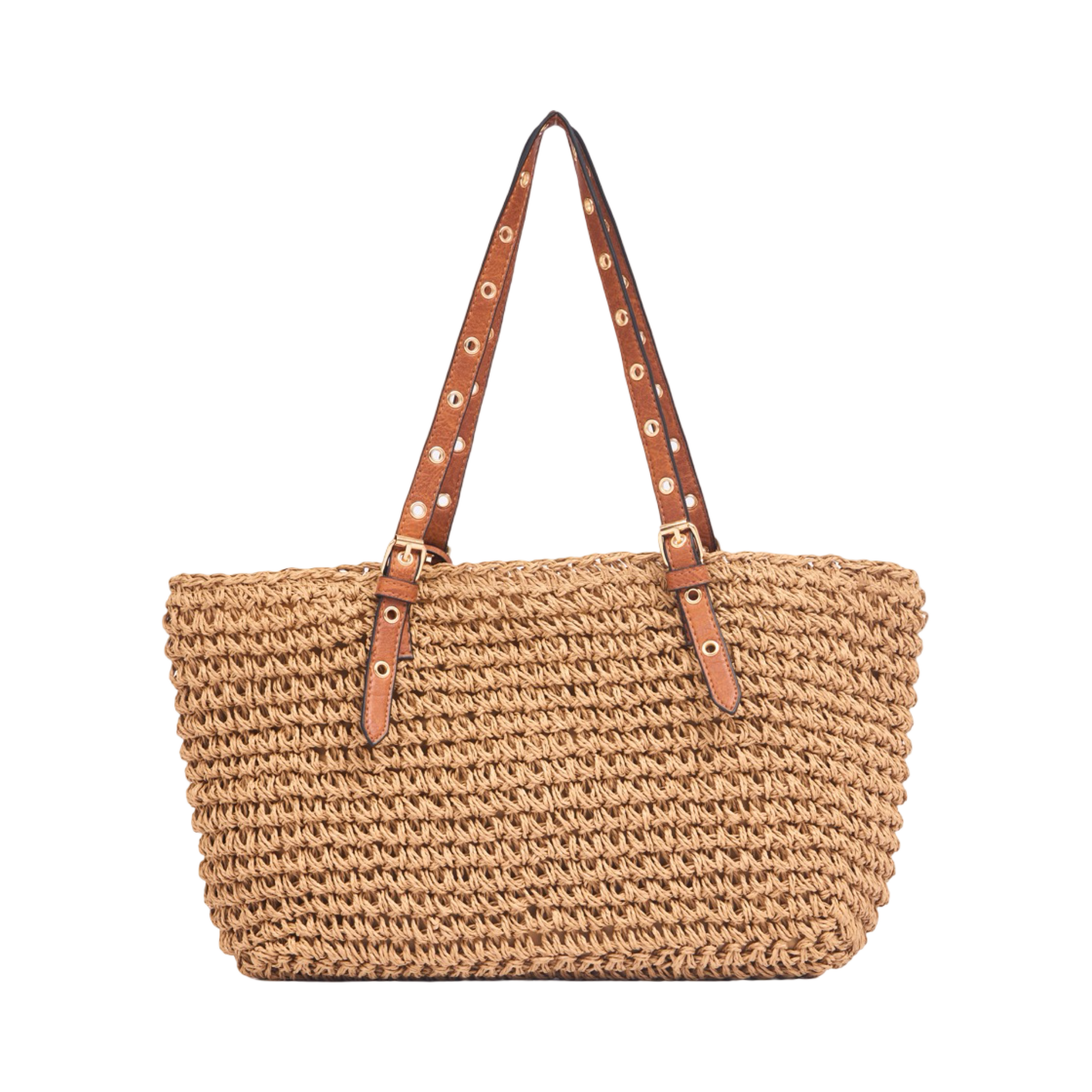 Everyday Earth – Straw Tote Bag with Tassel – Brown