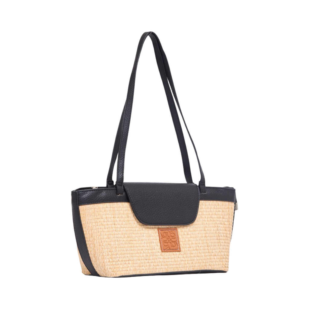 Everyday Earth – Straw Shoulder Bag – Black