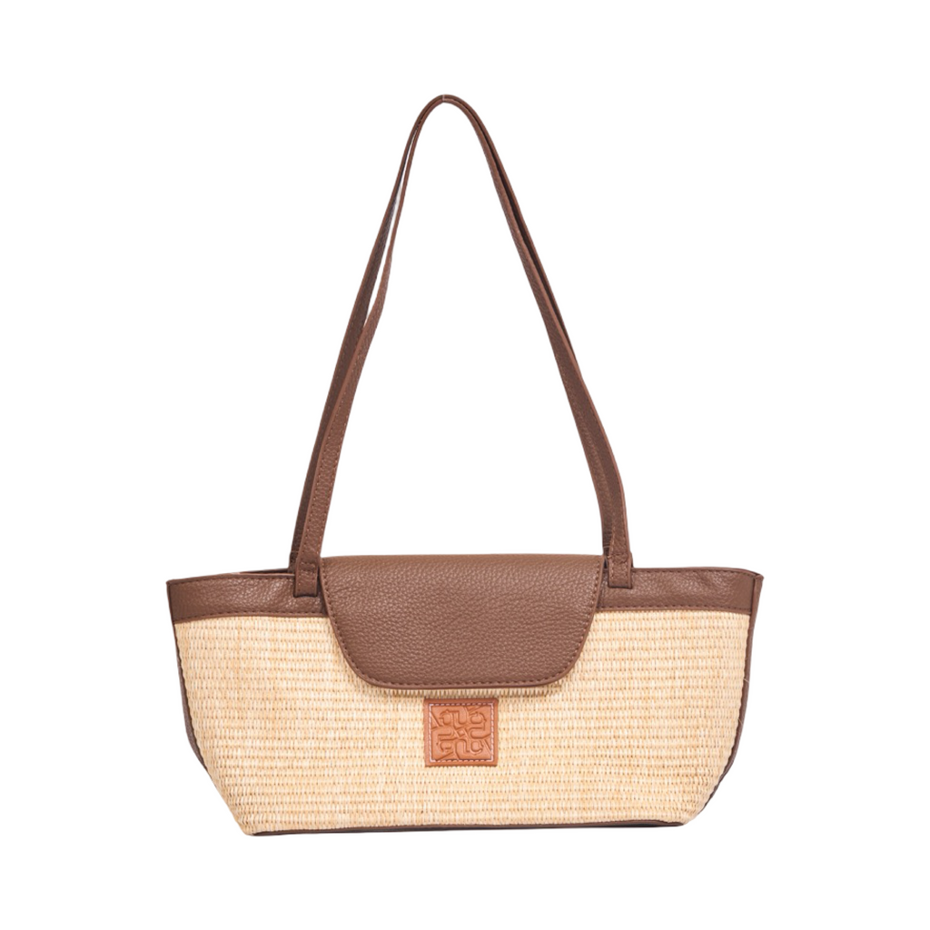 Everyday Earth – Straw Shoulder Bag – Light Taupe