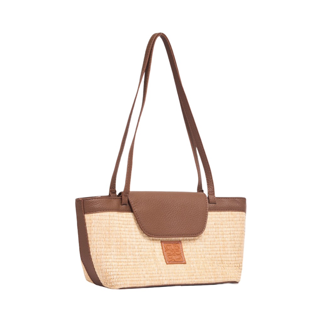 Everyday Earth – Straw Shoulder Bag – Light Taupe