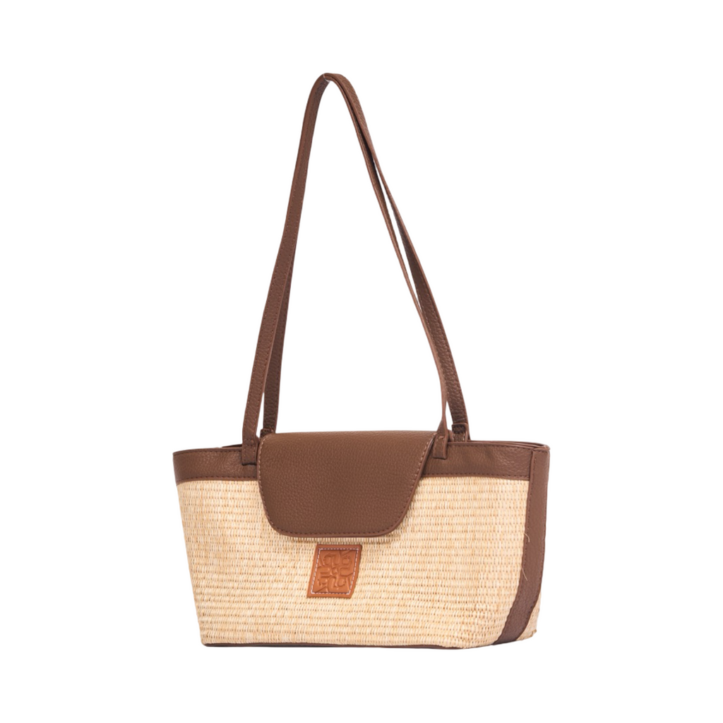 Everyday Earth – Straw Shoulder Bag – Light Taupe