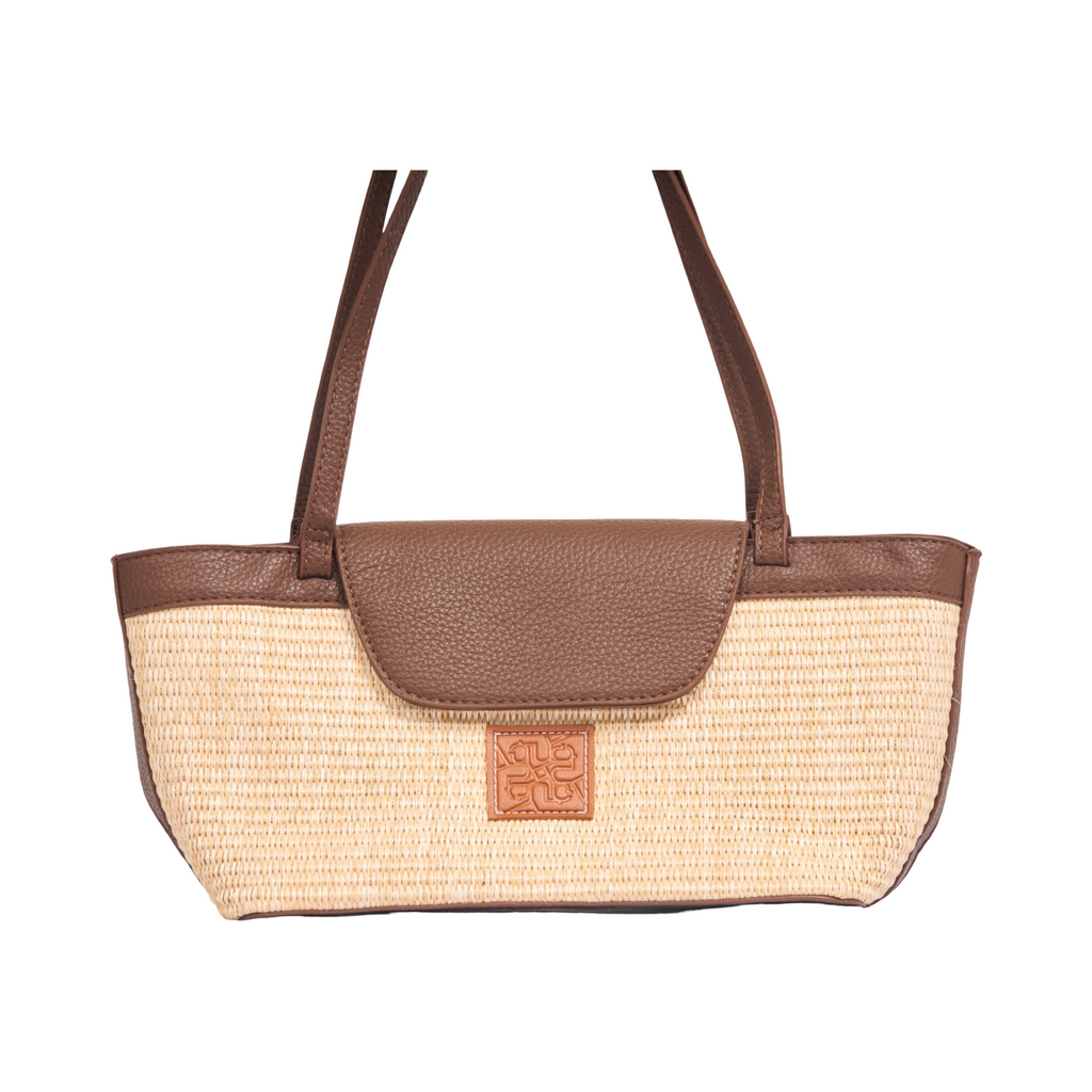 Everyday Earth – Straw Shoulder Bag – Light Taupe