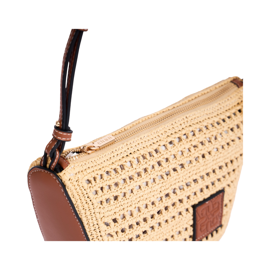 Artisan Vovage – Trapeze Straw Crossbody – Brown