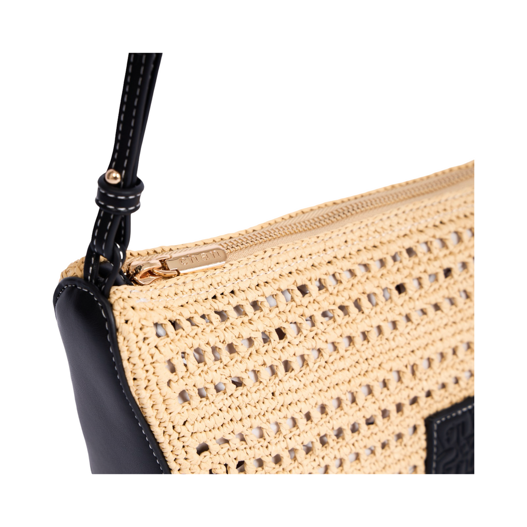 Artisan Vovage – Trapeze Straw Crossbody – Black
