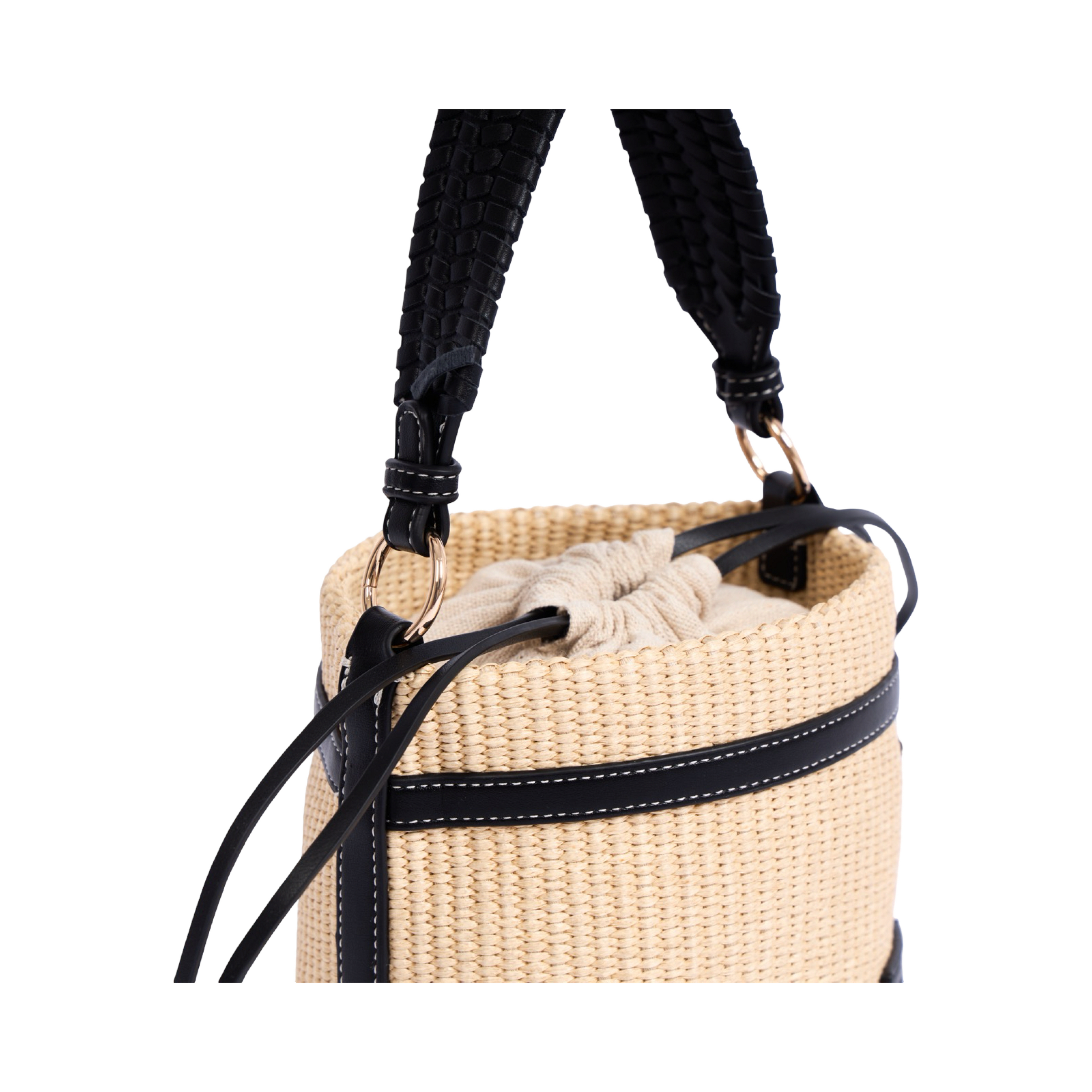 Artisan Vovage – Straw Bucket Bag – Black