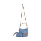 Signature Weave – Denim Crossbody Bag – Washed