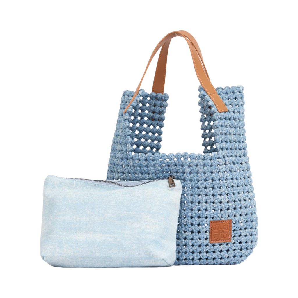 The Blue Nomad – Denim Tote Bag – Powder Blue