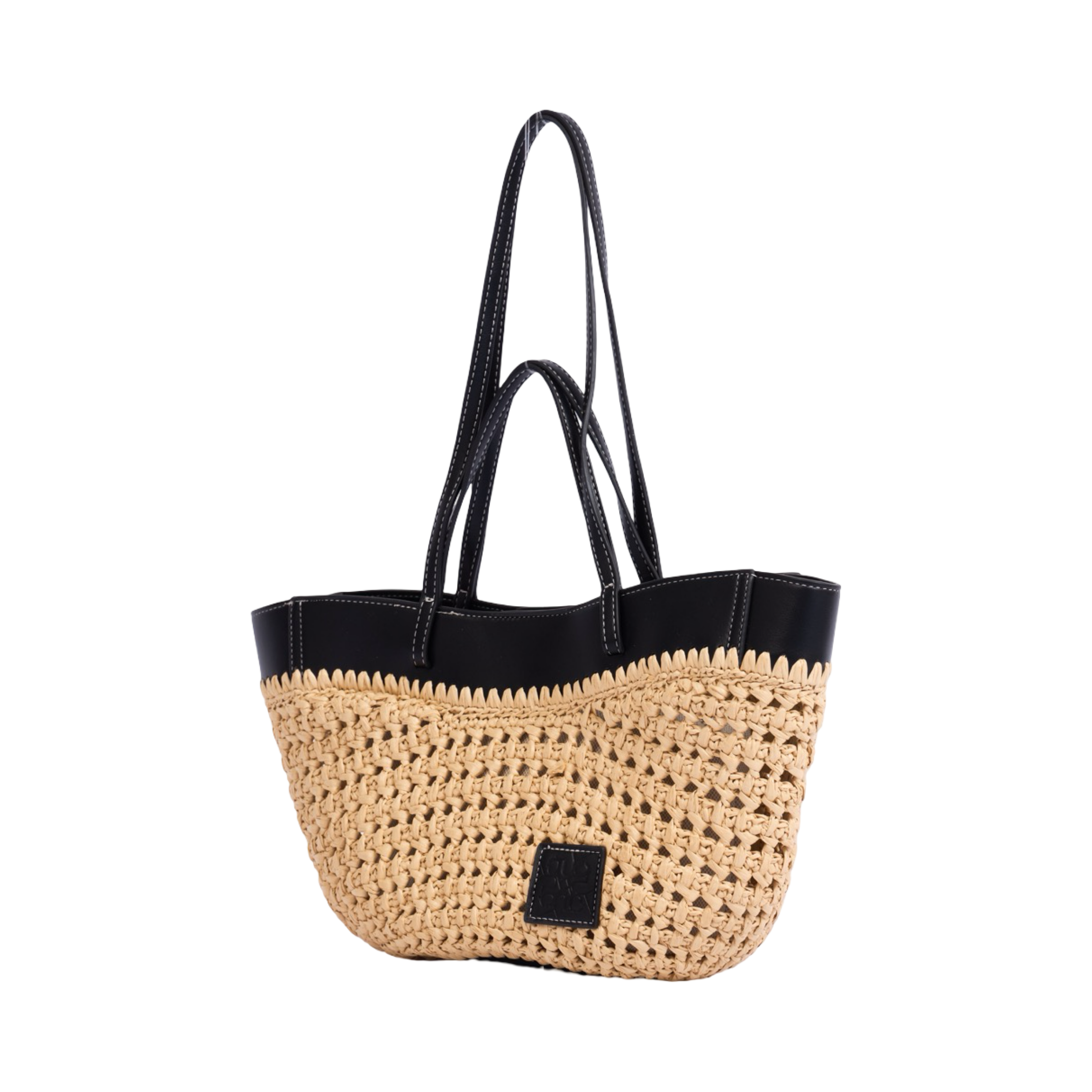 Artisan Vovage – Straw Shoulder Bag – Black