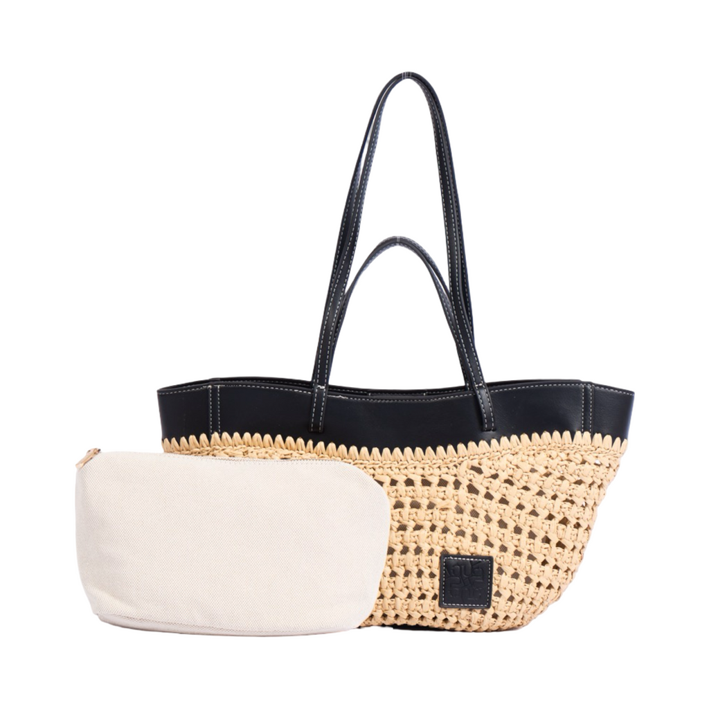 Artisan Vovage – Straw Shoulder Bag – Black
