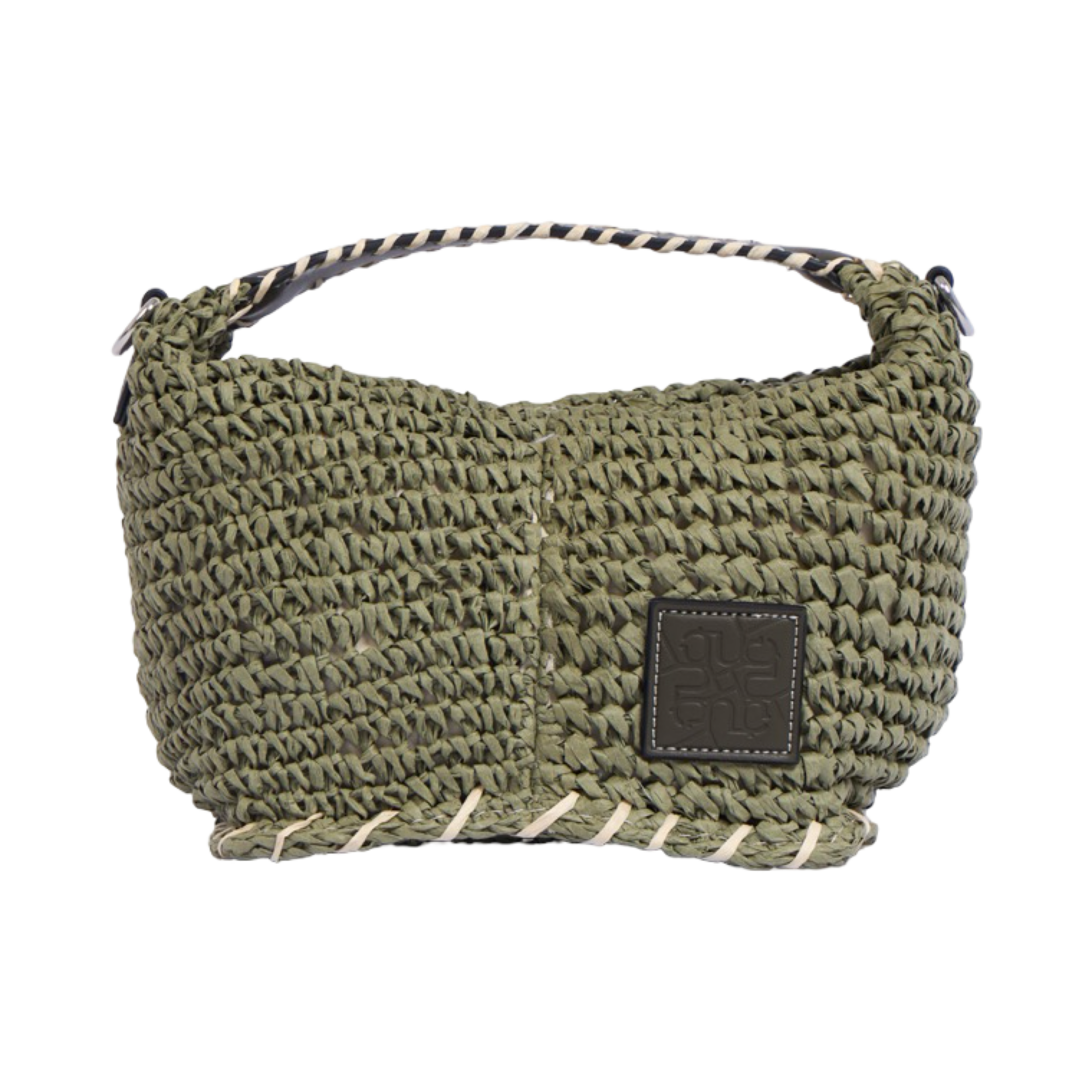 Artisan Vovage – Straw Crescent Crossbody S – Olive