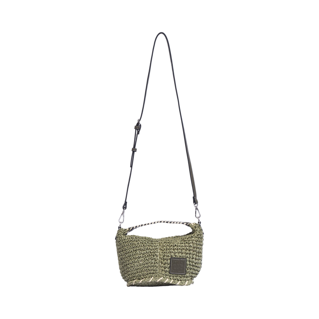 Artisan Vovage – Straw Crescent Crossbody S – Olive