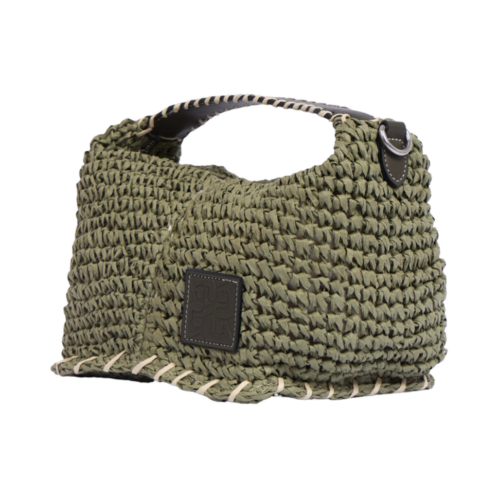 Artisan Vovage – Straw Crescent Crossbody S – Olive