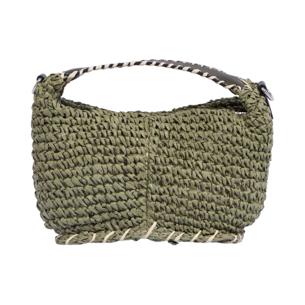 Artisan Vovage – Straw Crescent Crossbody S – Olive