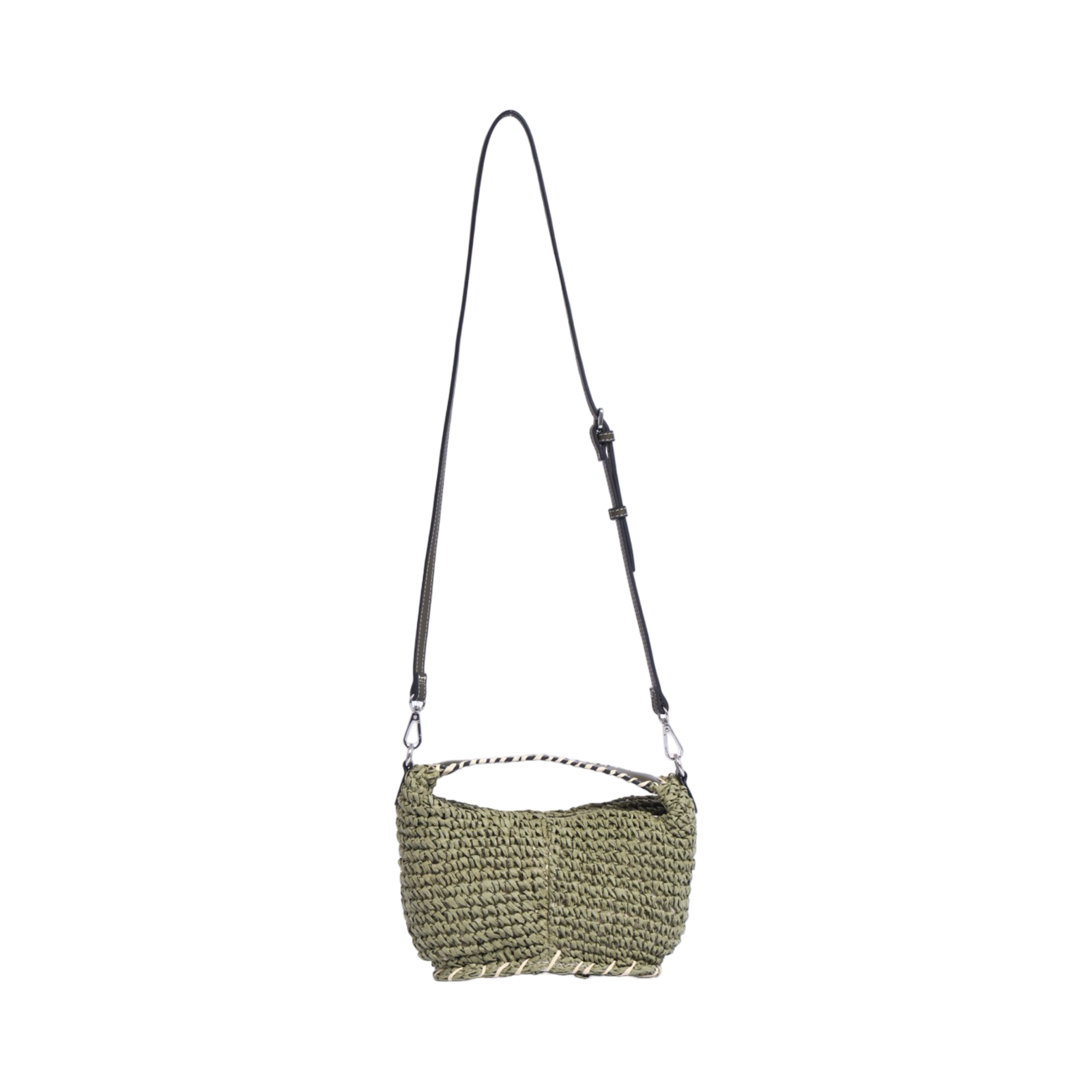 Artisan Vovage – Straw Crescent Crossbody S – Olive