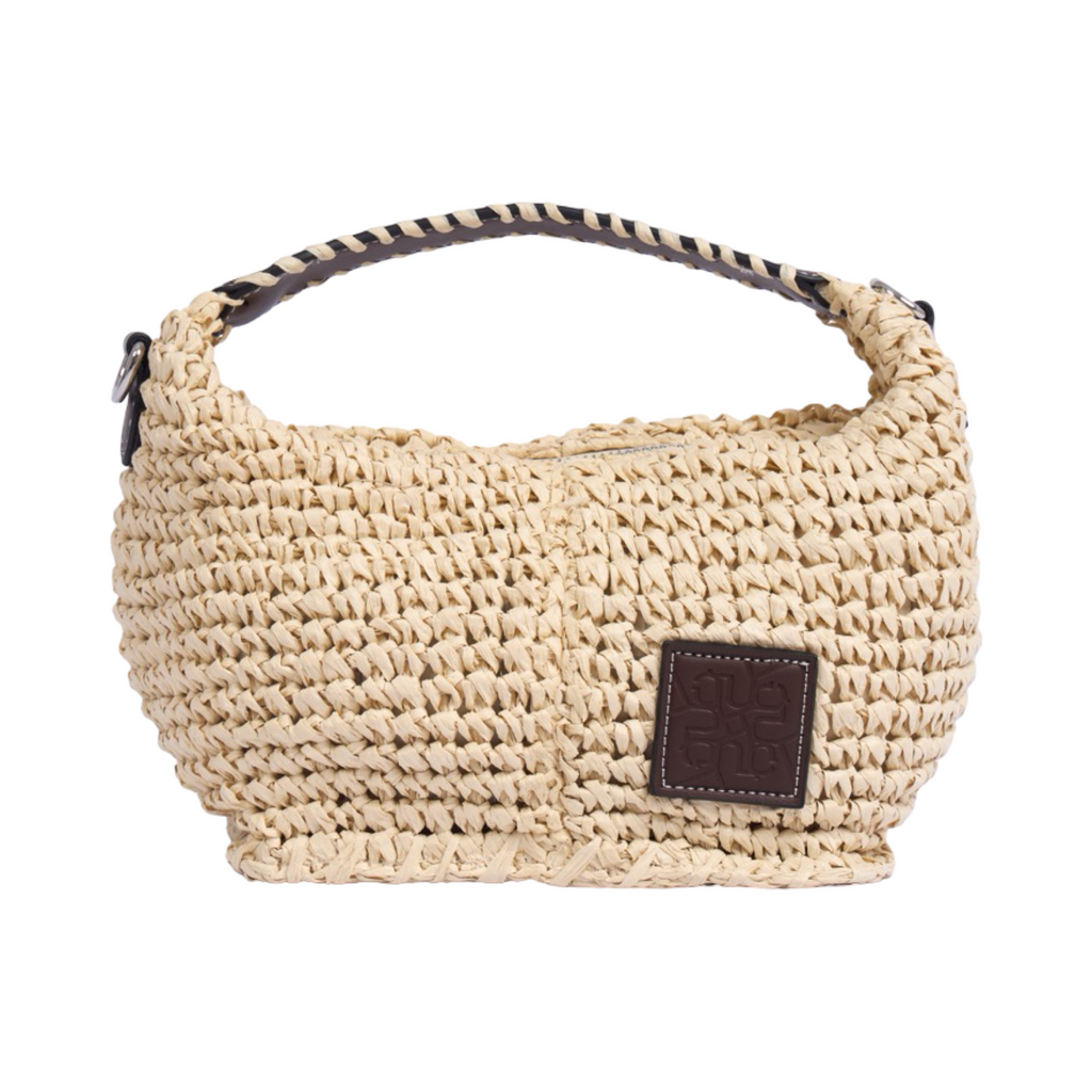 Artisan Vovage – Straw Crescent Crossbody S – Beige