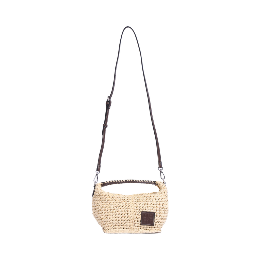 Artisan Vovage – Straw Crescent Crossbody S – Beige