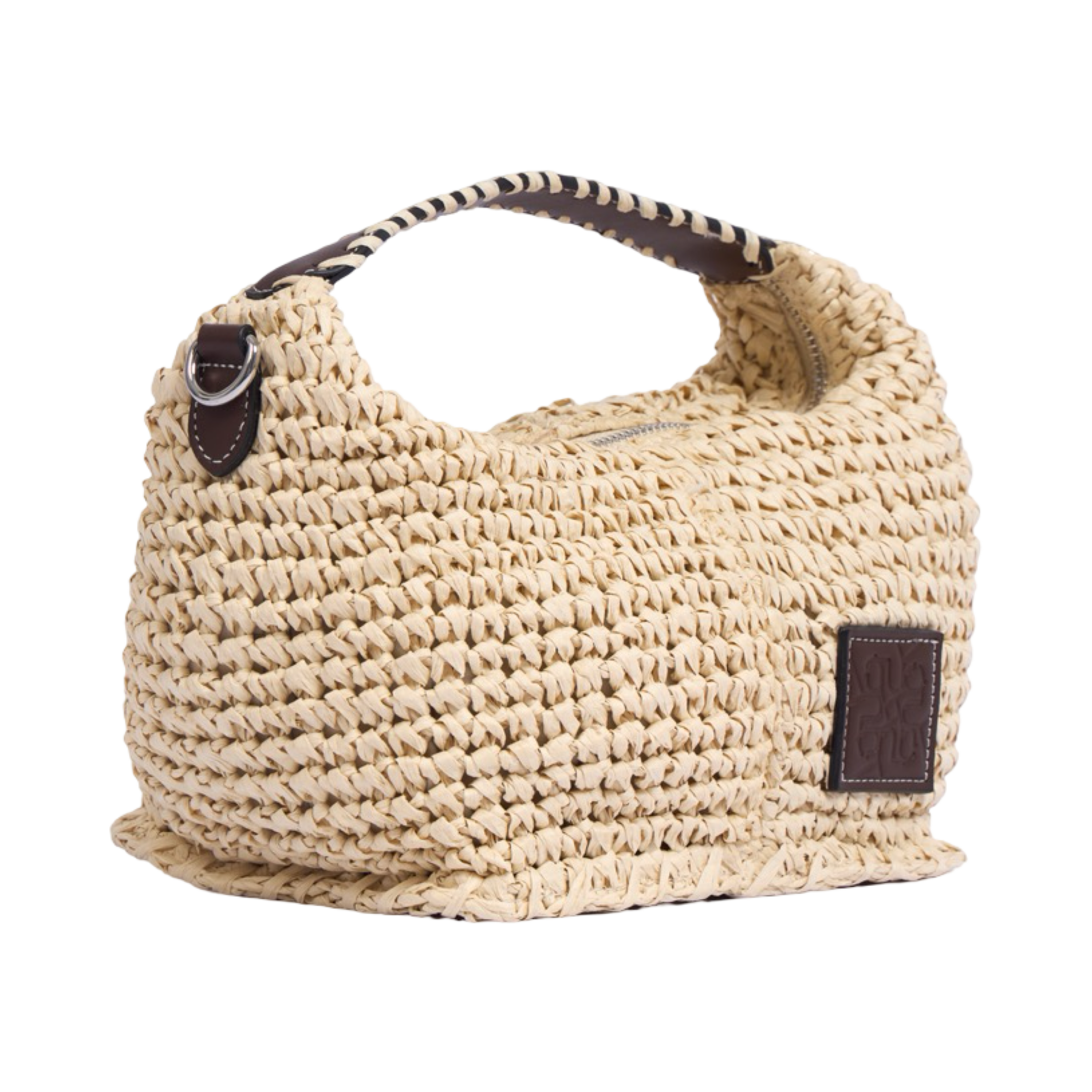 Artisan Vovage – Straw Crescent Crossbody S – Beige