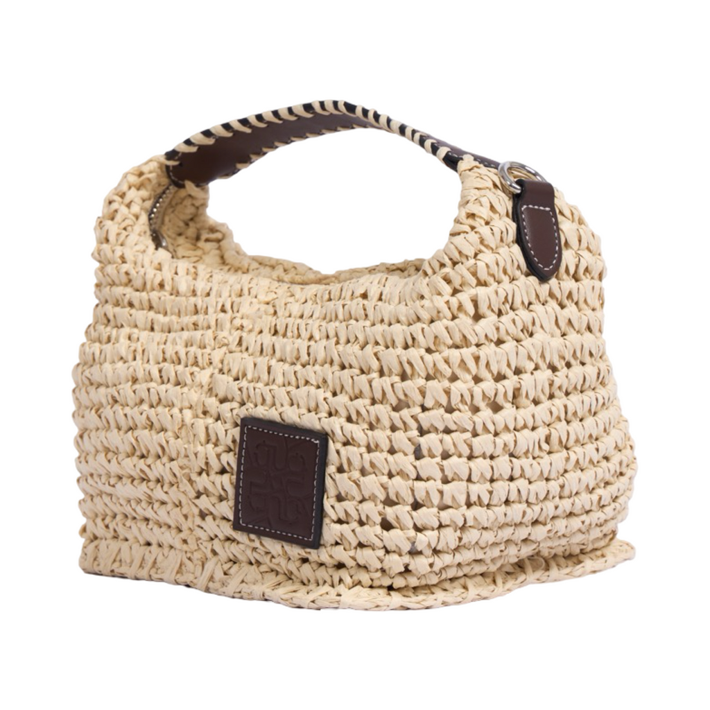Artisan Vovage – Straw Crescent Crossbody S – Beige