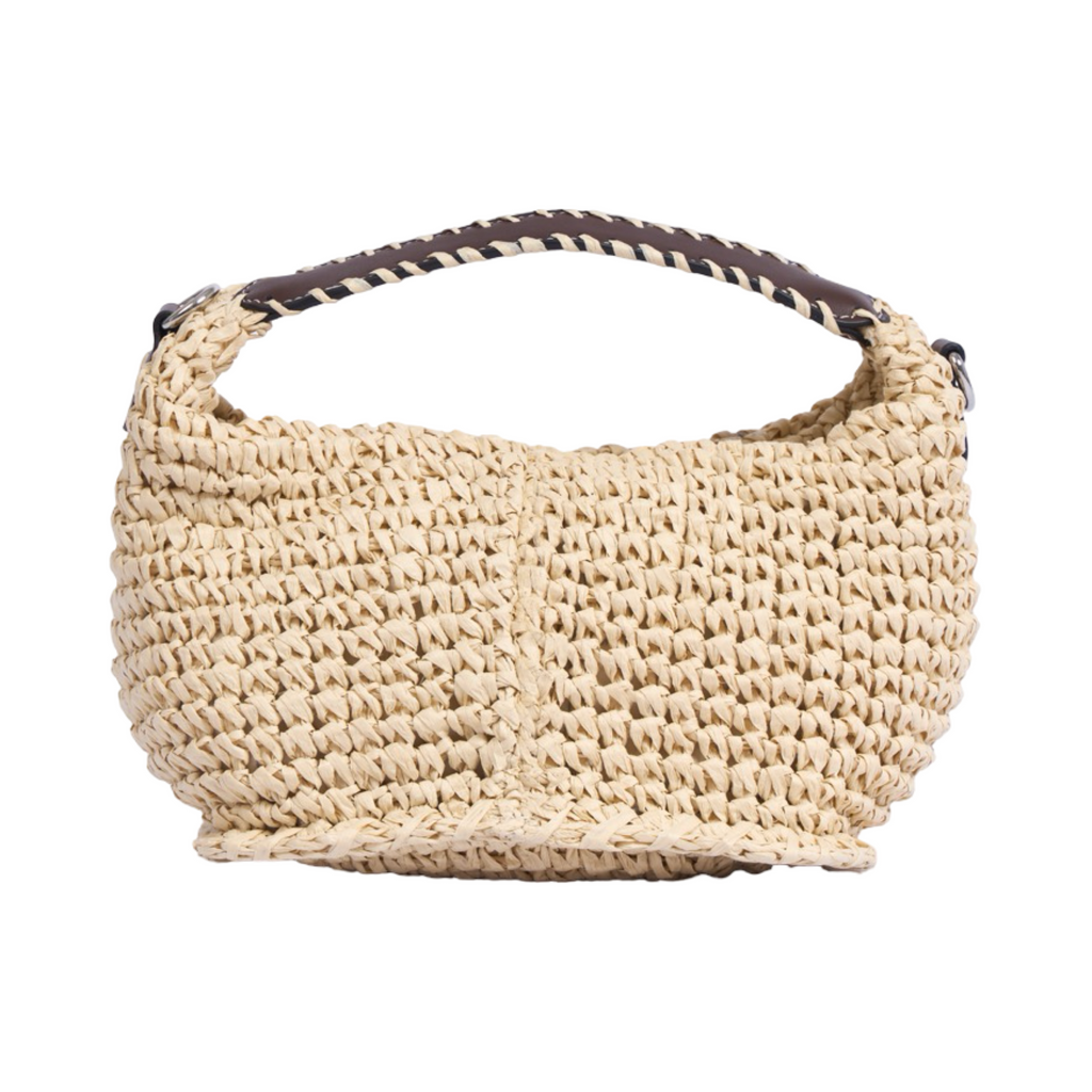 Artisan Vovage – Straw Crescent Crossbody S – Beige