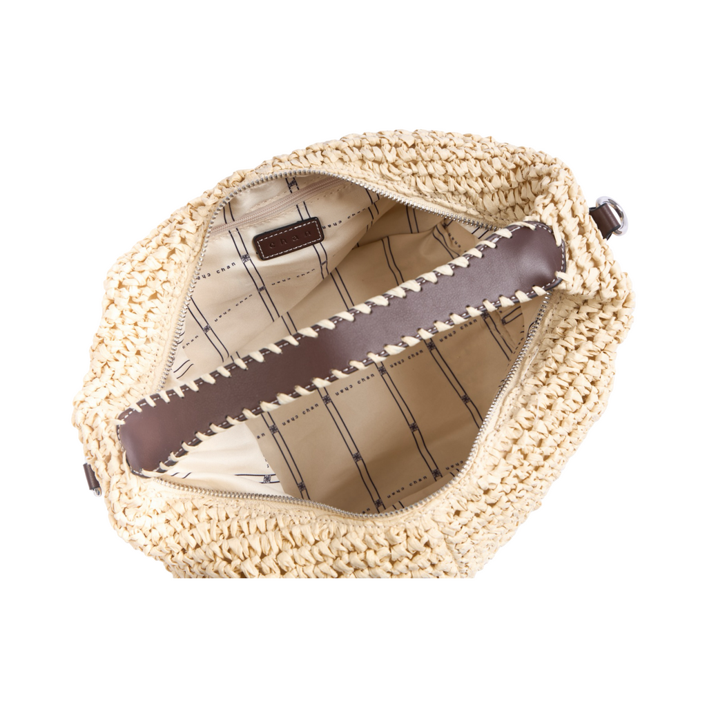 Artisan Vovage – Straw Crescent Crossbody S – Beige