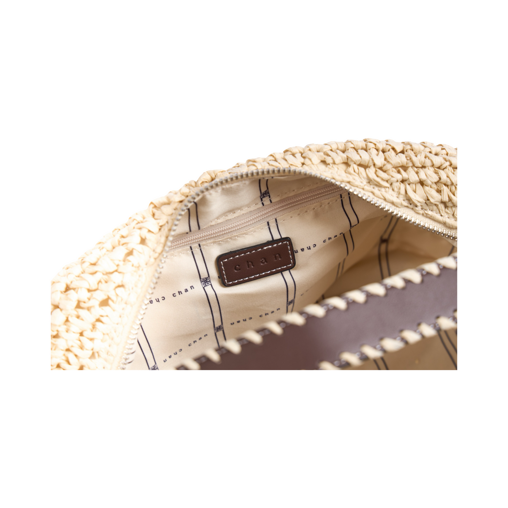 Artisan Vovage – Straw Crescent Crossbody S – Beige