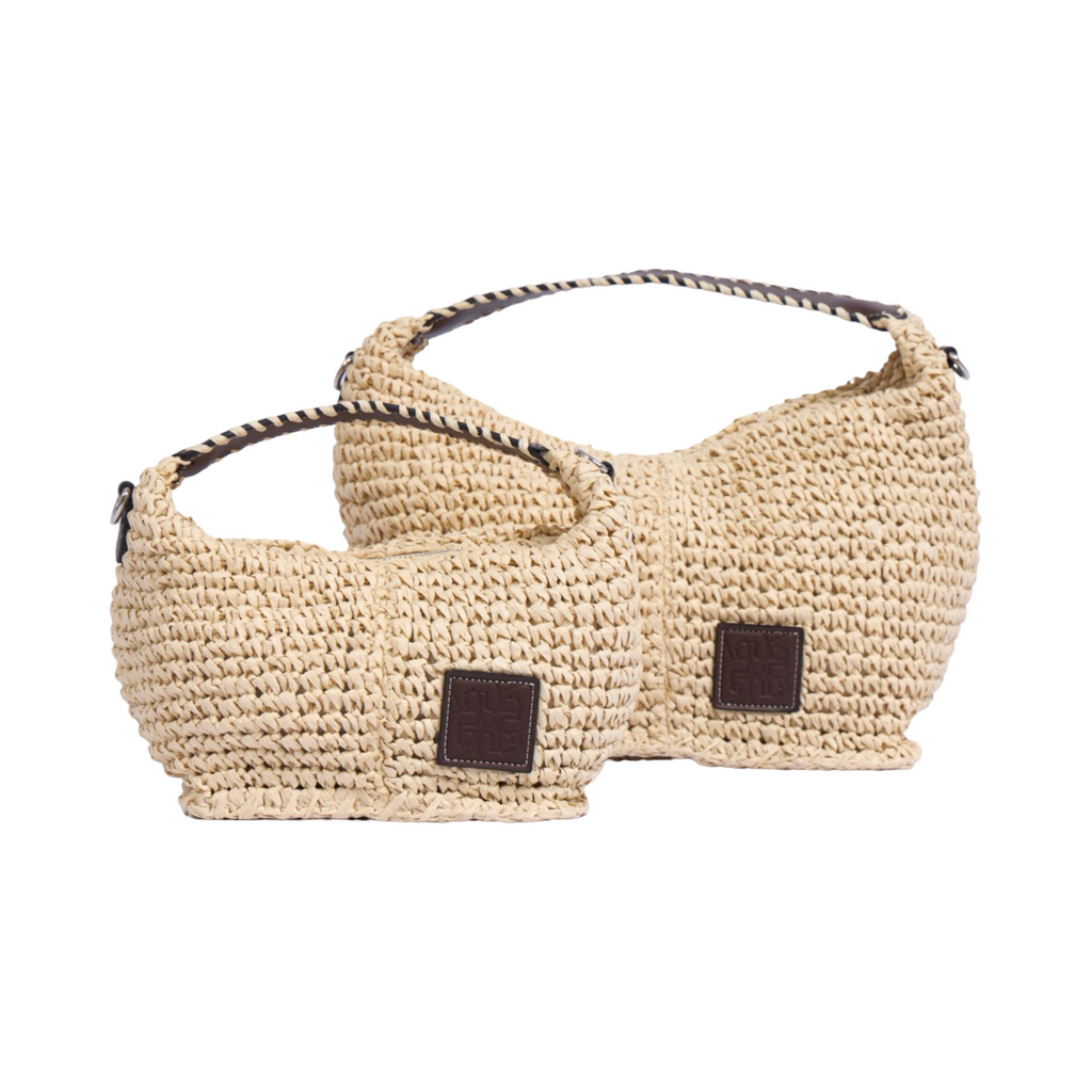 Artisan Vovage – Straw Crescent Bag M – Beige