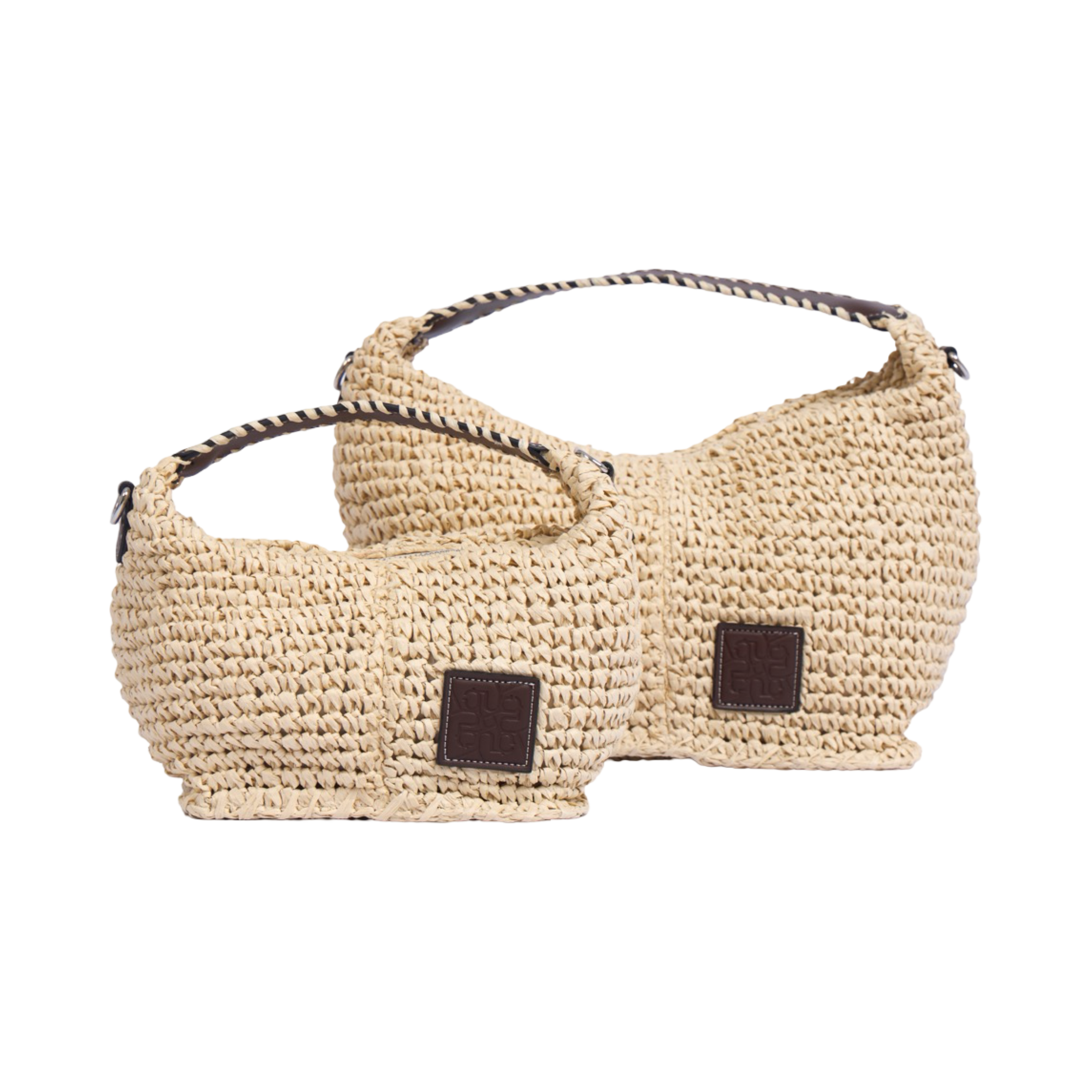 Artisan Vovage – Straw Crescent Crossbody S – Beige