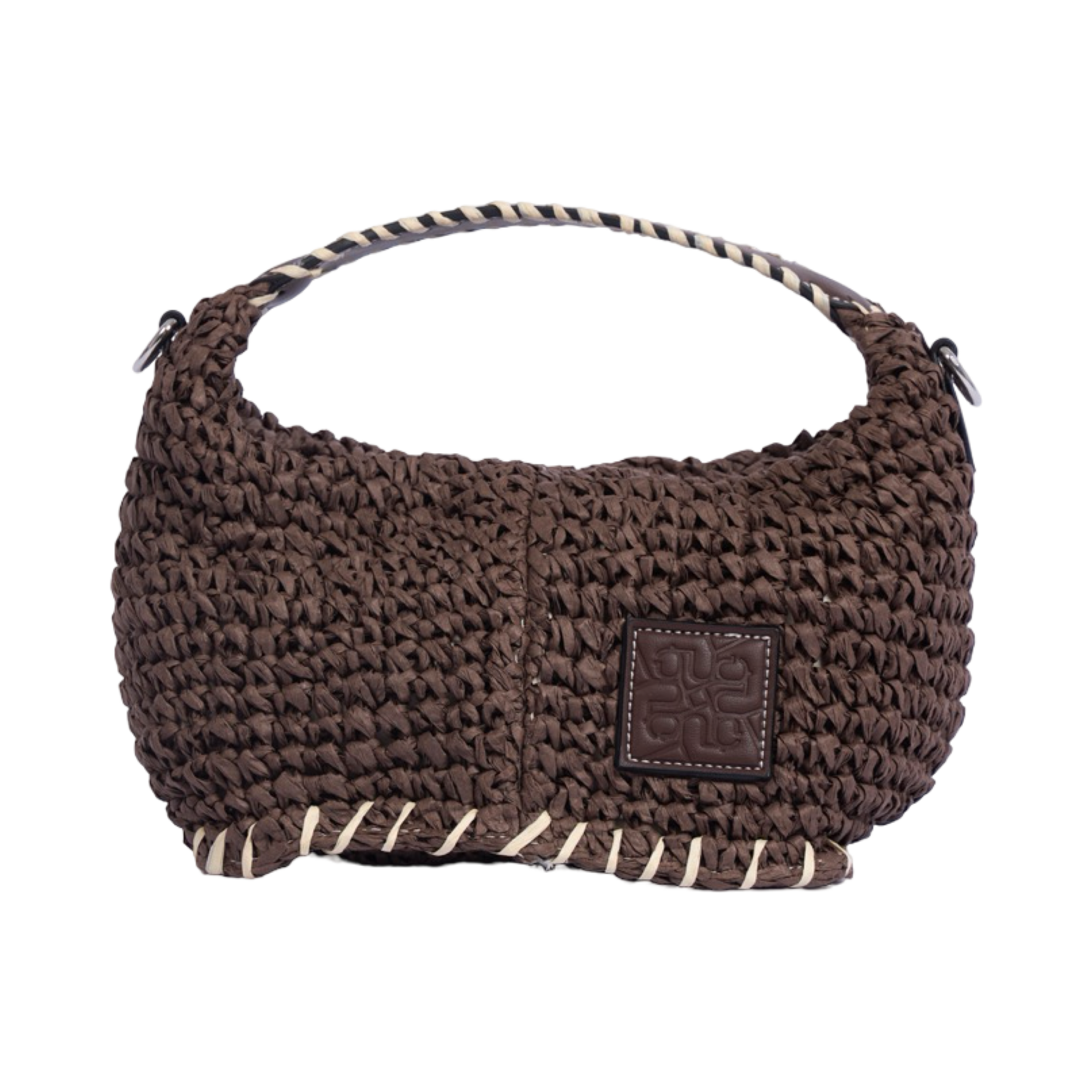 Artisan Vovage – Straw Crescent Crossbody S – Brown