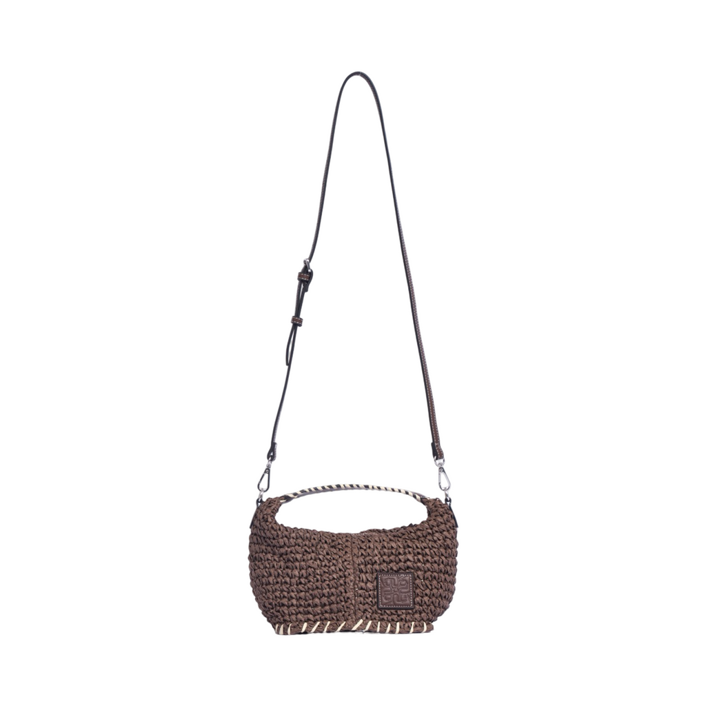 Artisan Vovage – Straw Crescent Crossbody S – Brown