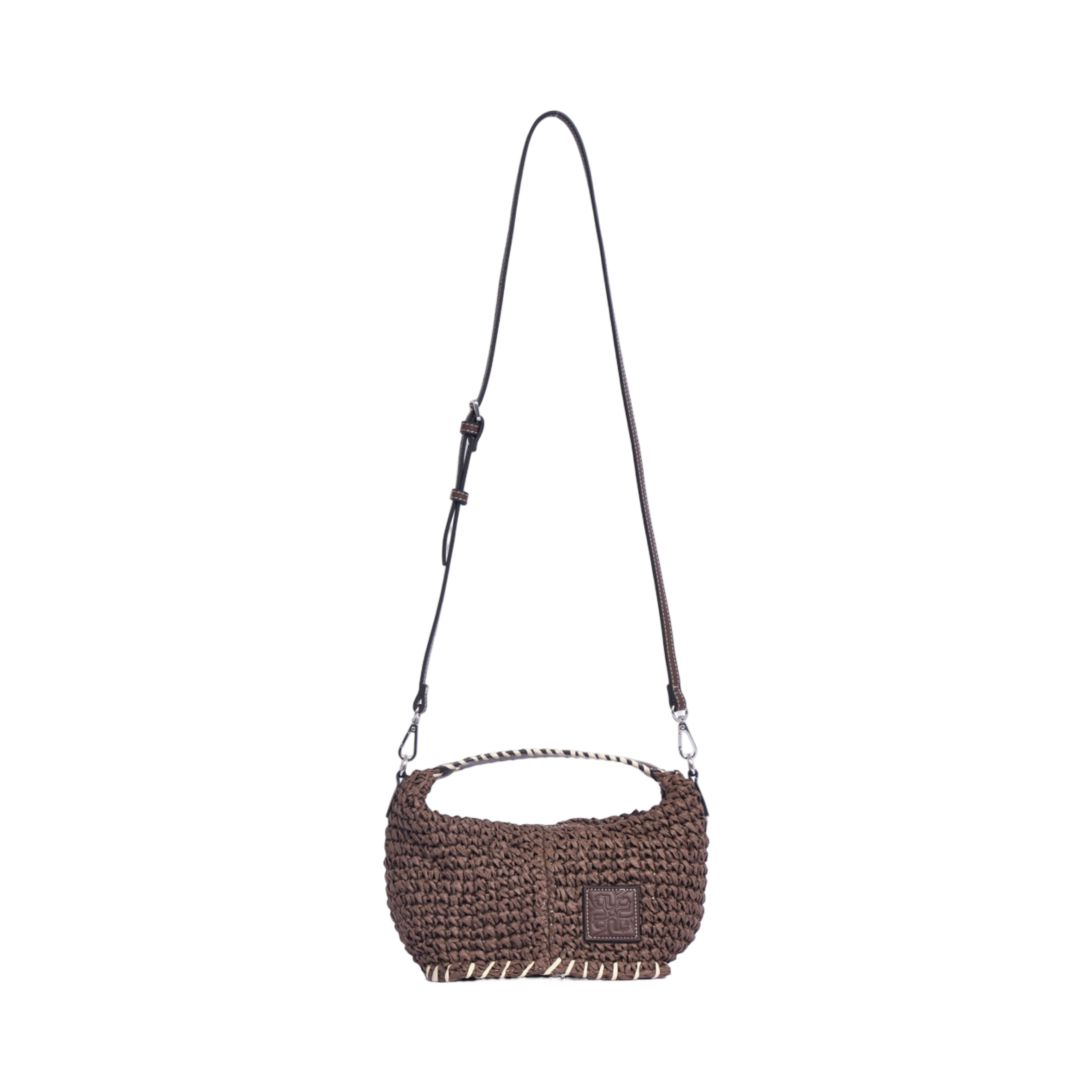 Artisan Vovage – Straw Crescent Crossbody S – Brown
