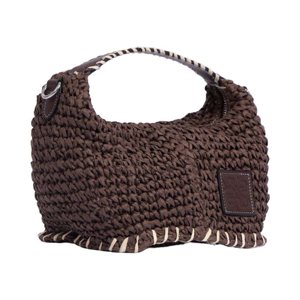 Artisan Vovage – Straw Crescent Crossbody S – Brown