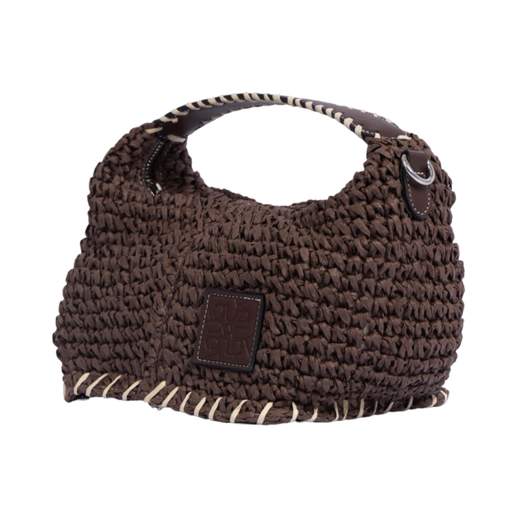 Artisan Vovage – Straw Crescent Crossbody S – Brown