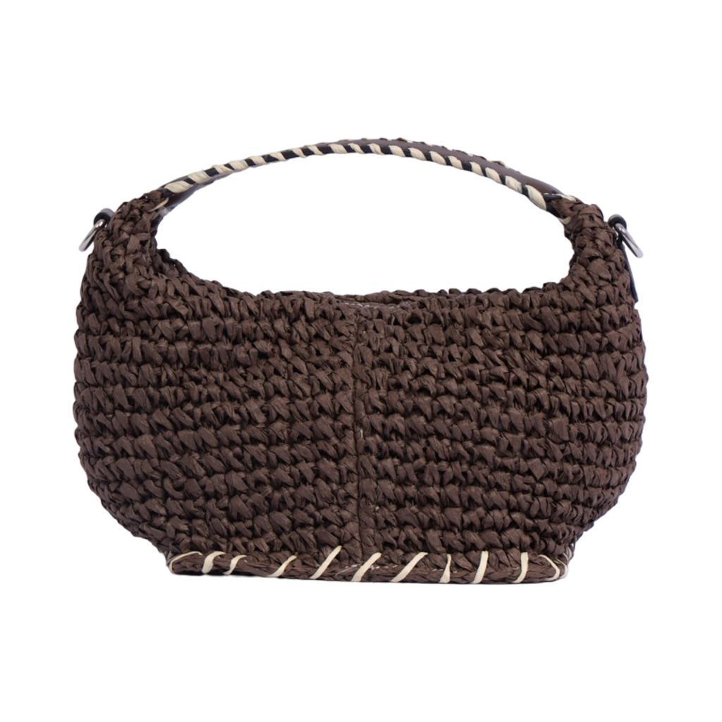 Artisan Vovage – Straw Crescent Crossbody S – Brown