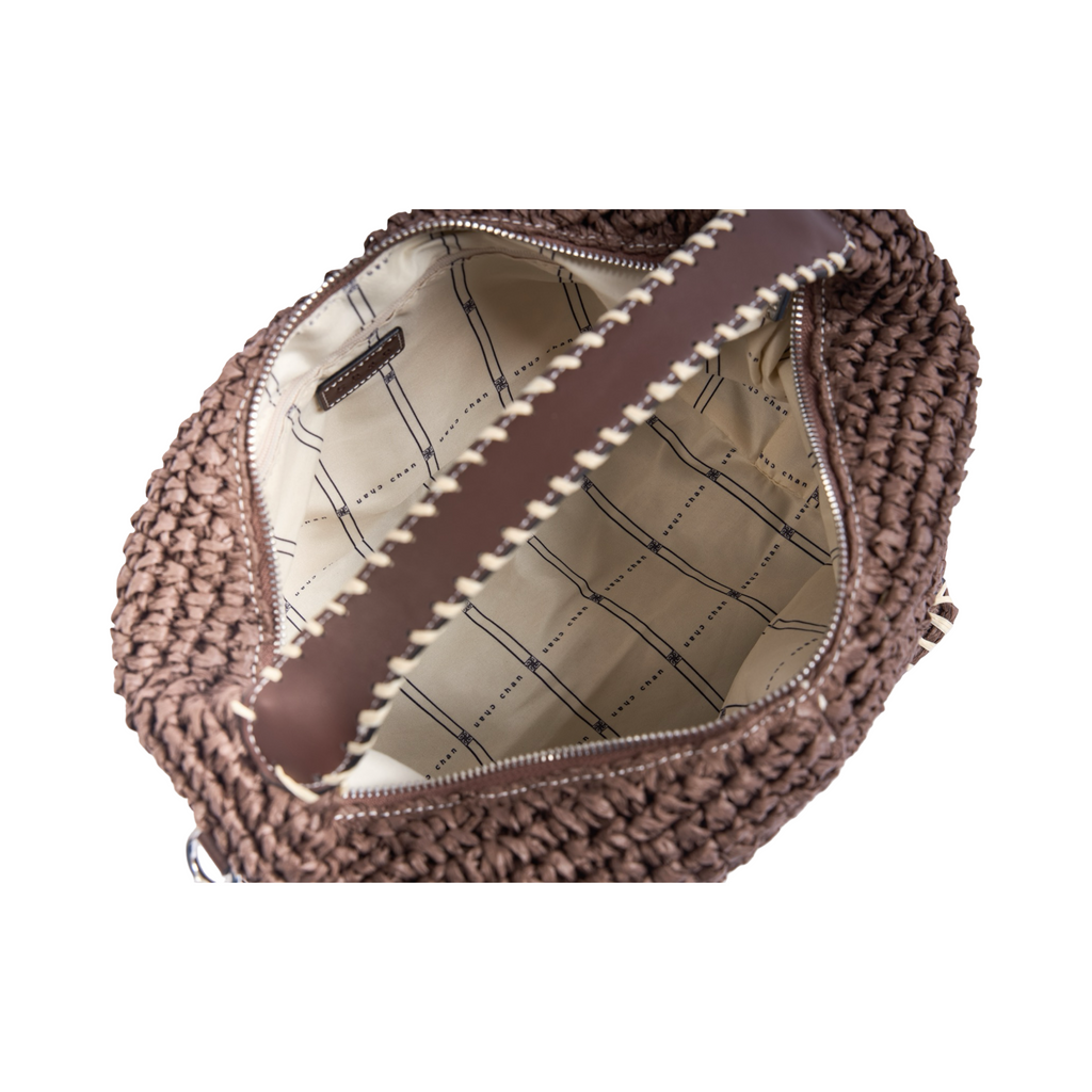 Artisan Vovage – Straw Crescent Crossbody S – Brown