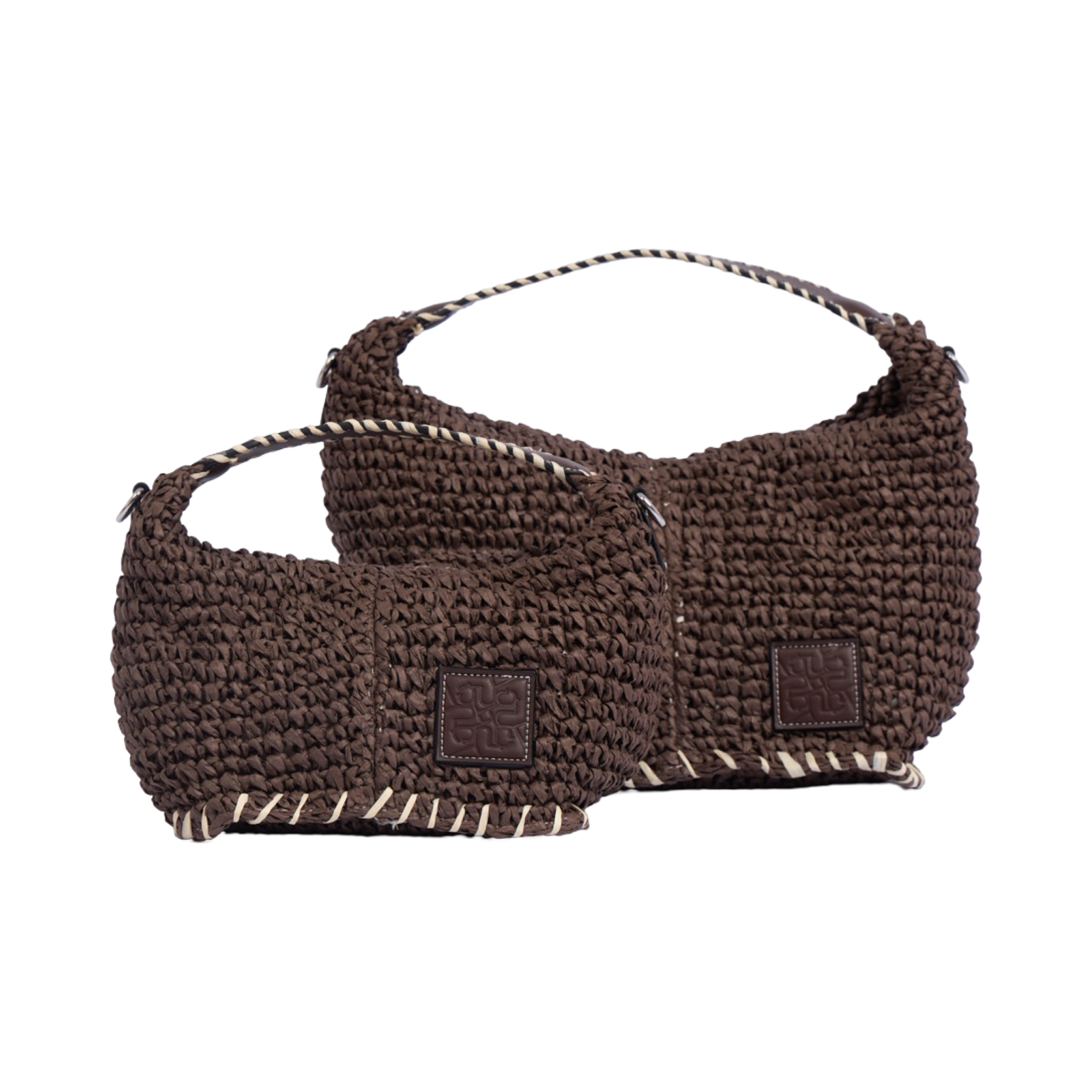 Artisan Vovage – Straw Crescent Bag M – Brown