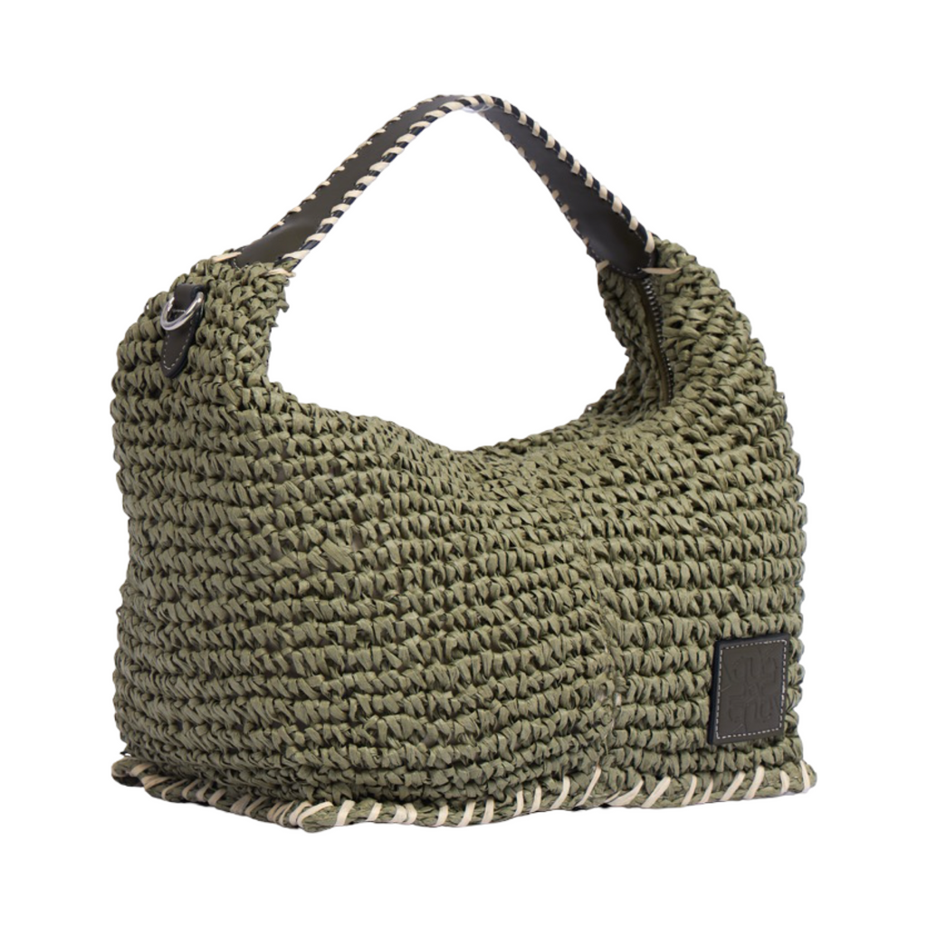 Artisan Vovage – Straw Crescent Bag M – Olive
