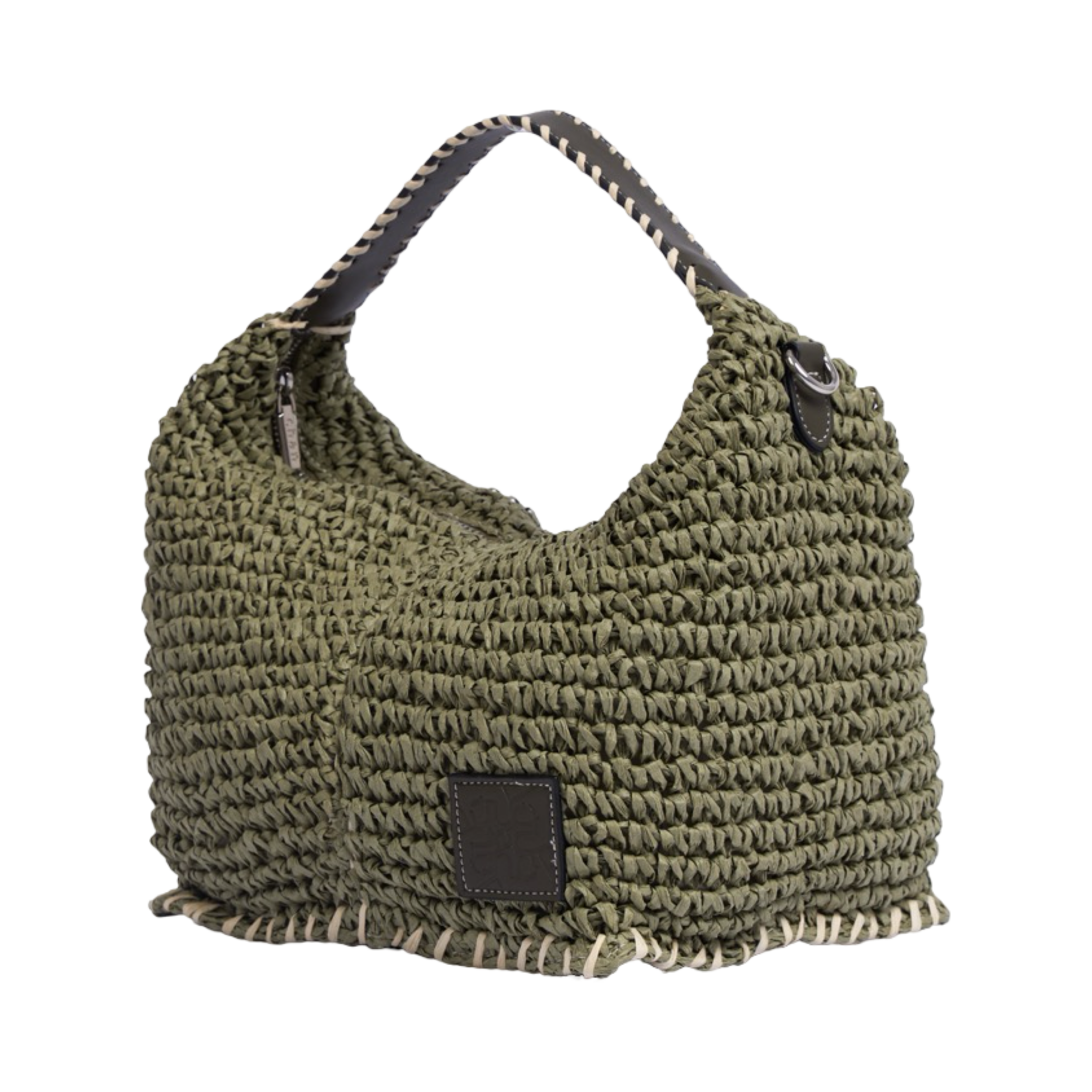 Artisan Vovage – Straw Crescent Bag M – Olive