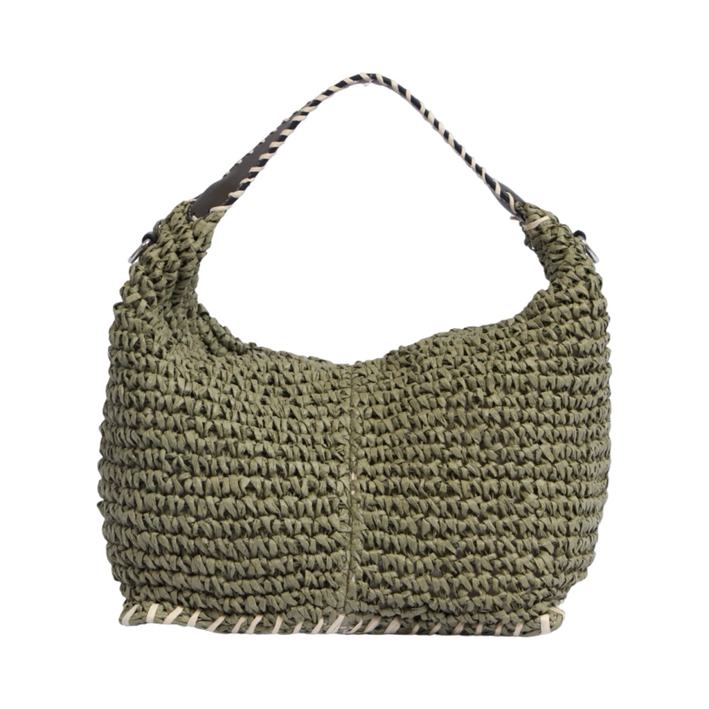 Artisan Vovage – Straw Crescent Bag M – Olive