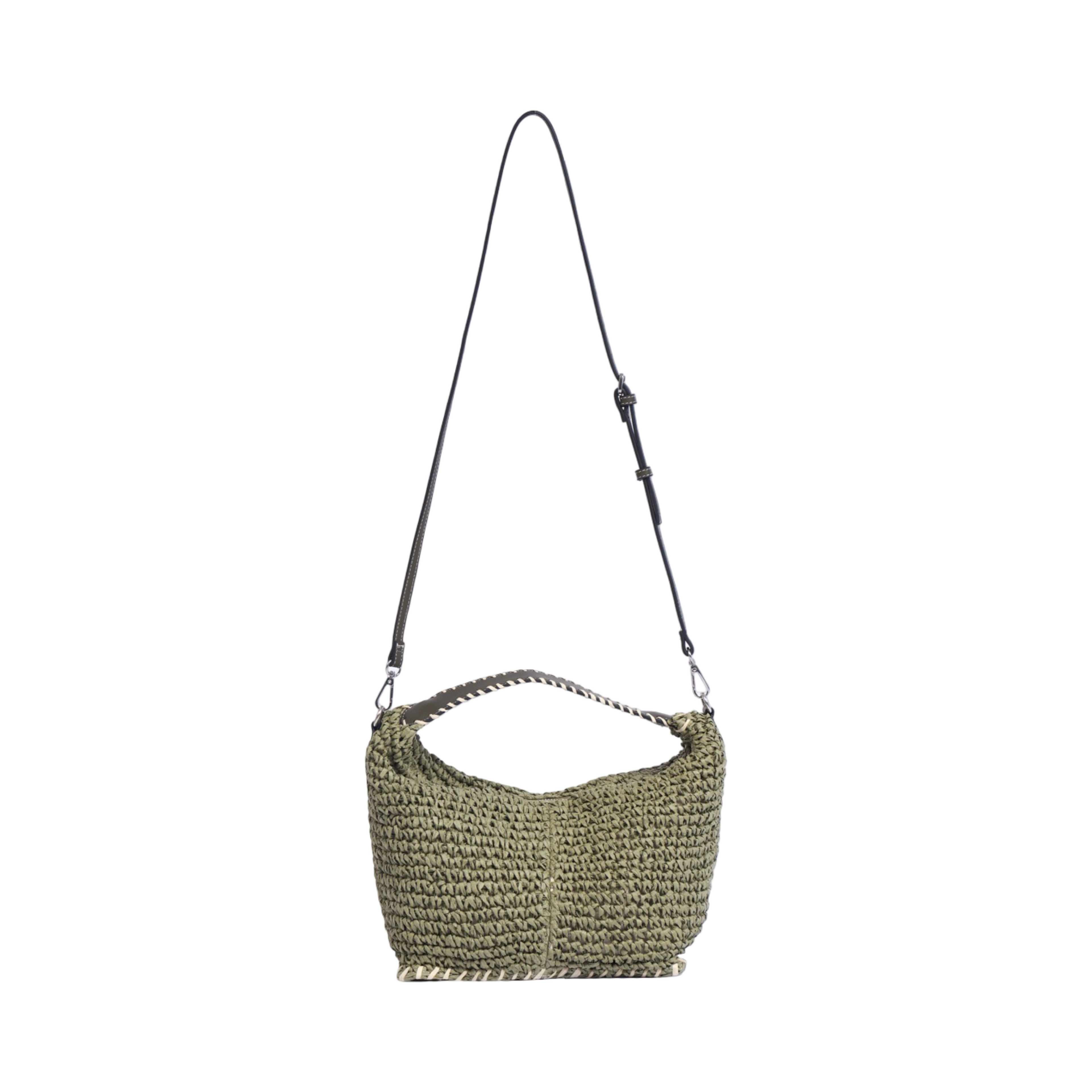 Artisan Vovage – Straw Crescent Bag M – Olive