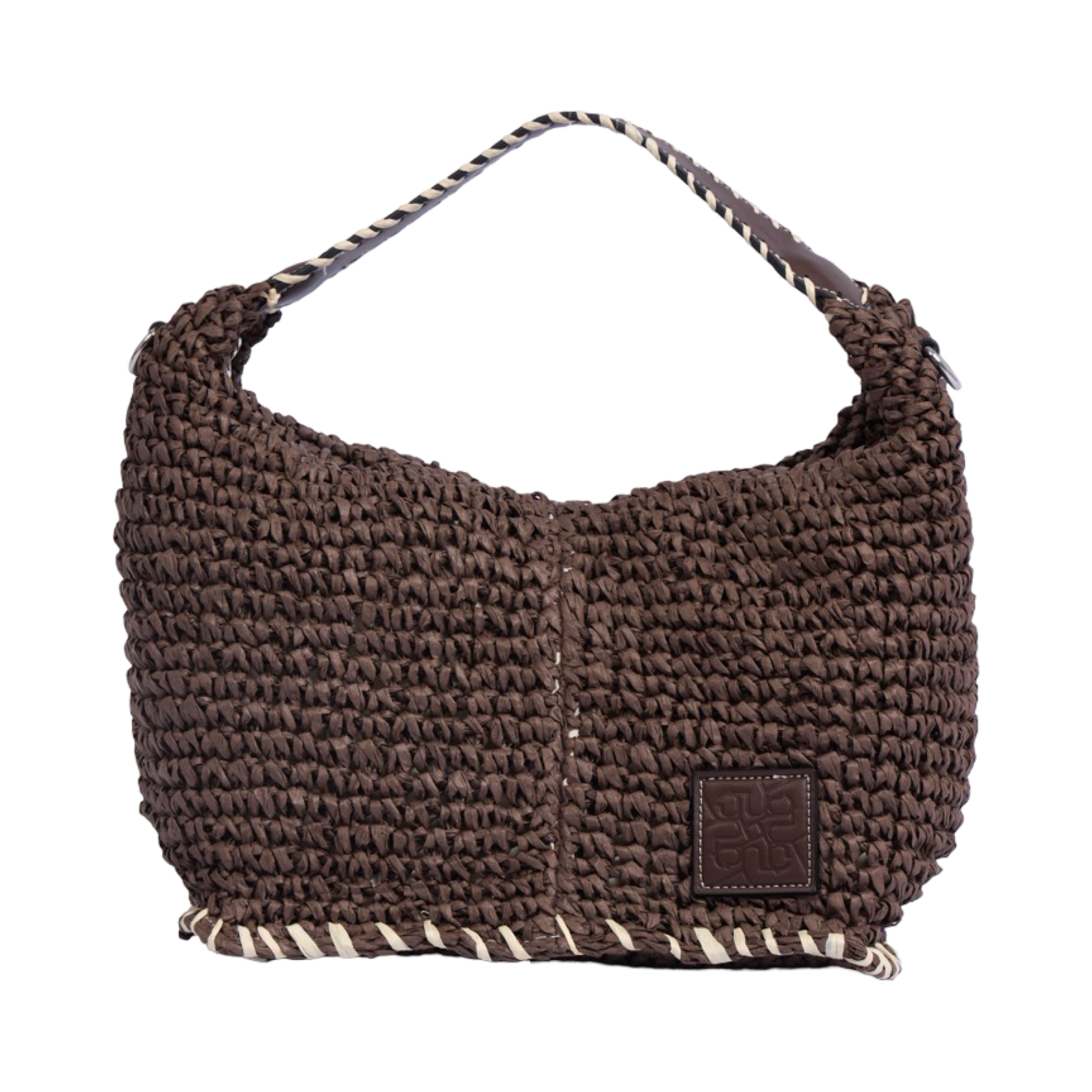 Artisan Vovage – Straw Crescent Bag M – Brown