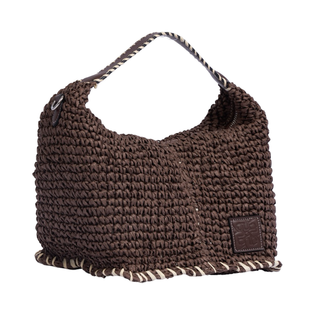Artisan Vovage – Straw Crescent Bag M – Brown