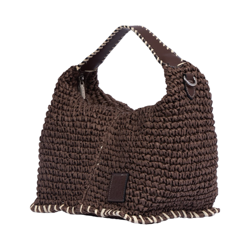 Artisan Vovage – Straw Crescent Bag M – Brown