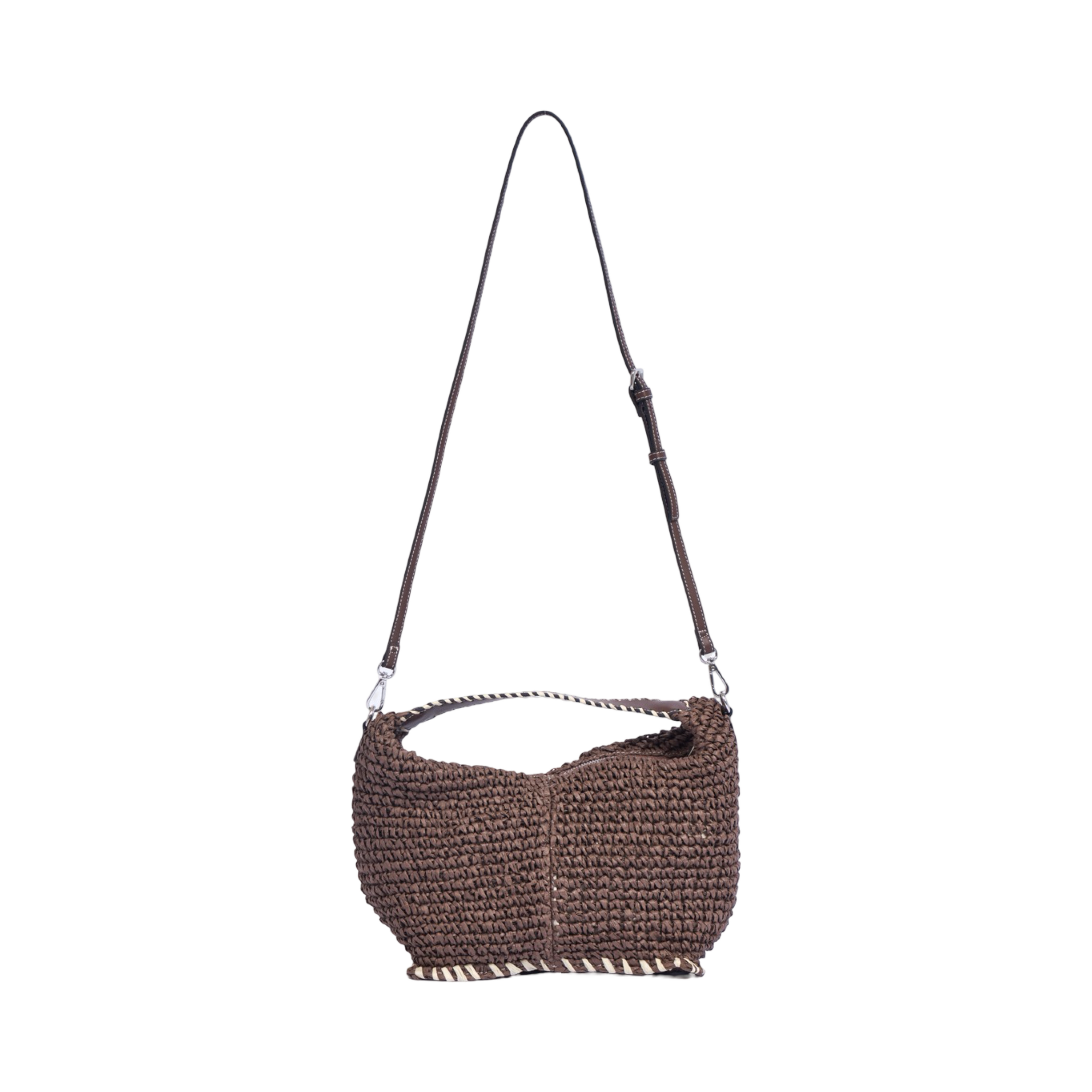 Artisan Vovage – Straw Crescent Bag M – Brown
