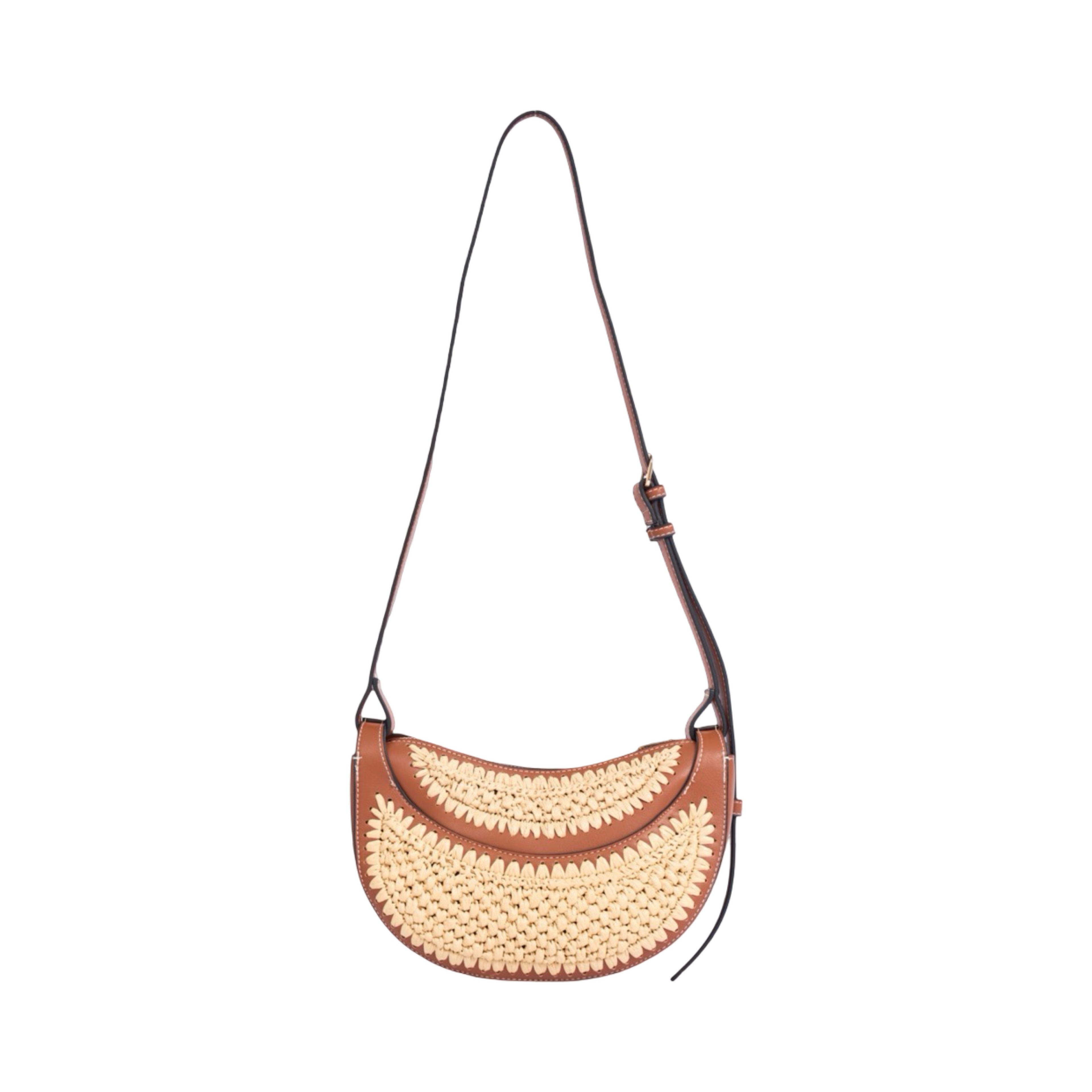 Artisan Vovage – Straw Half Moon Shoulder – Brown