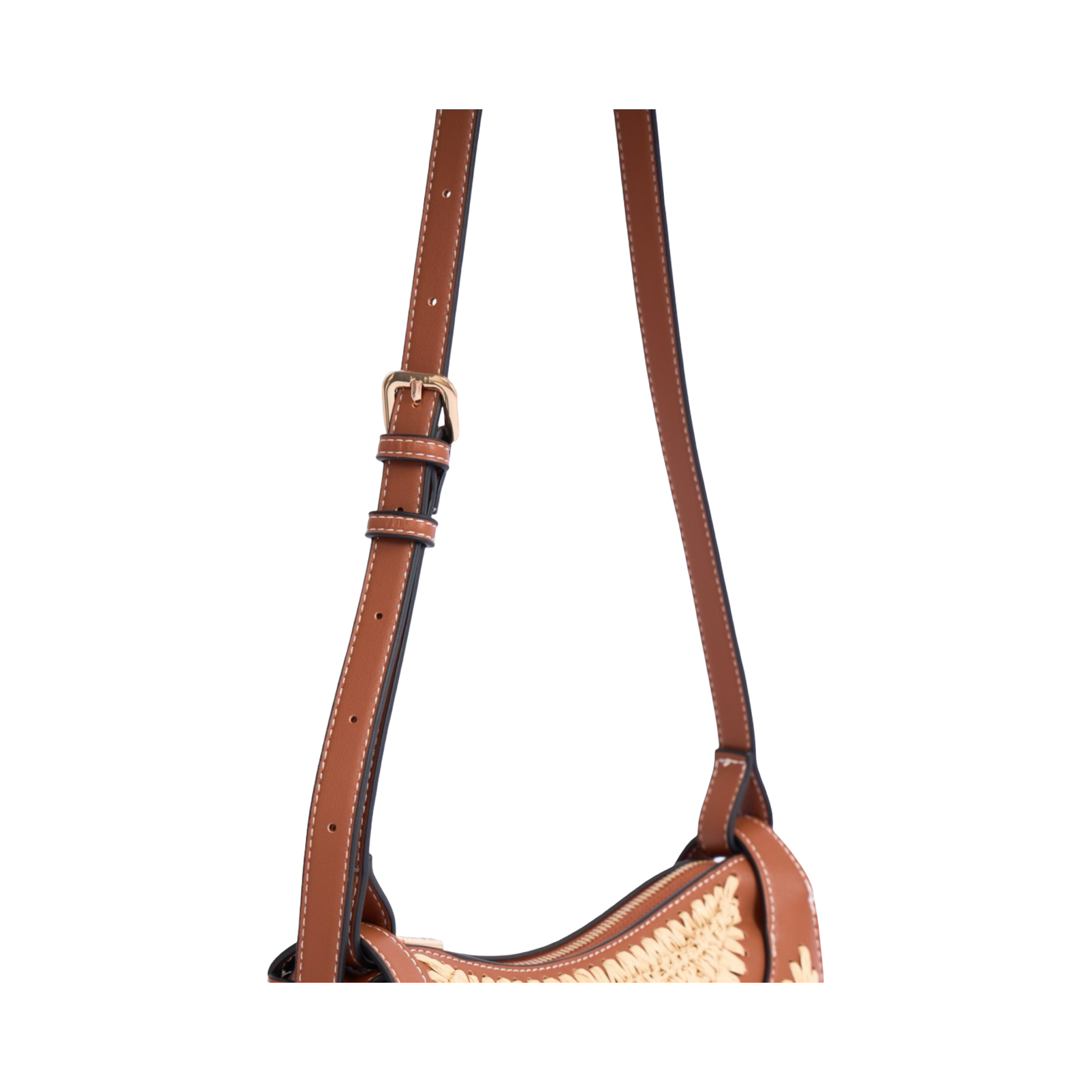 Artisan Vovage – Straw Half Moon Shoulder – Brown